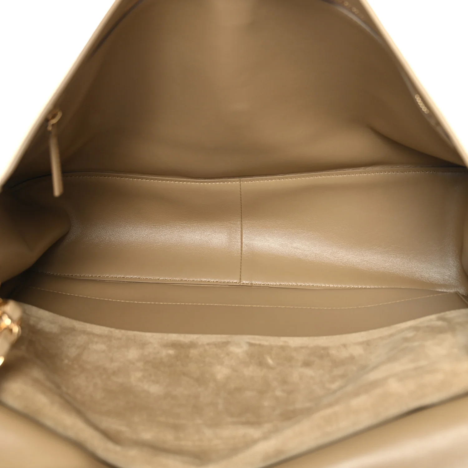 Suede Calfskin Souplissimo Maxi Flap Dark Beige - Image 4
