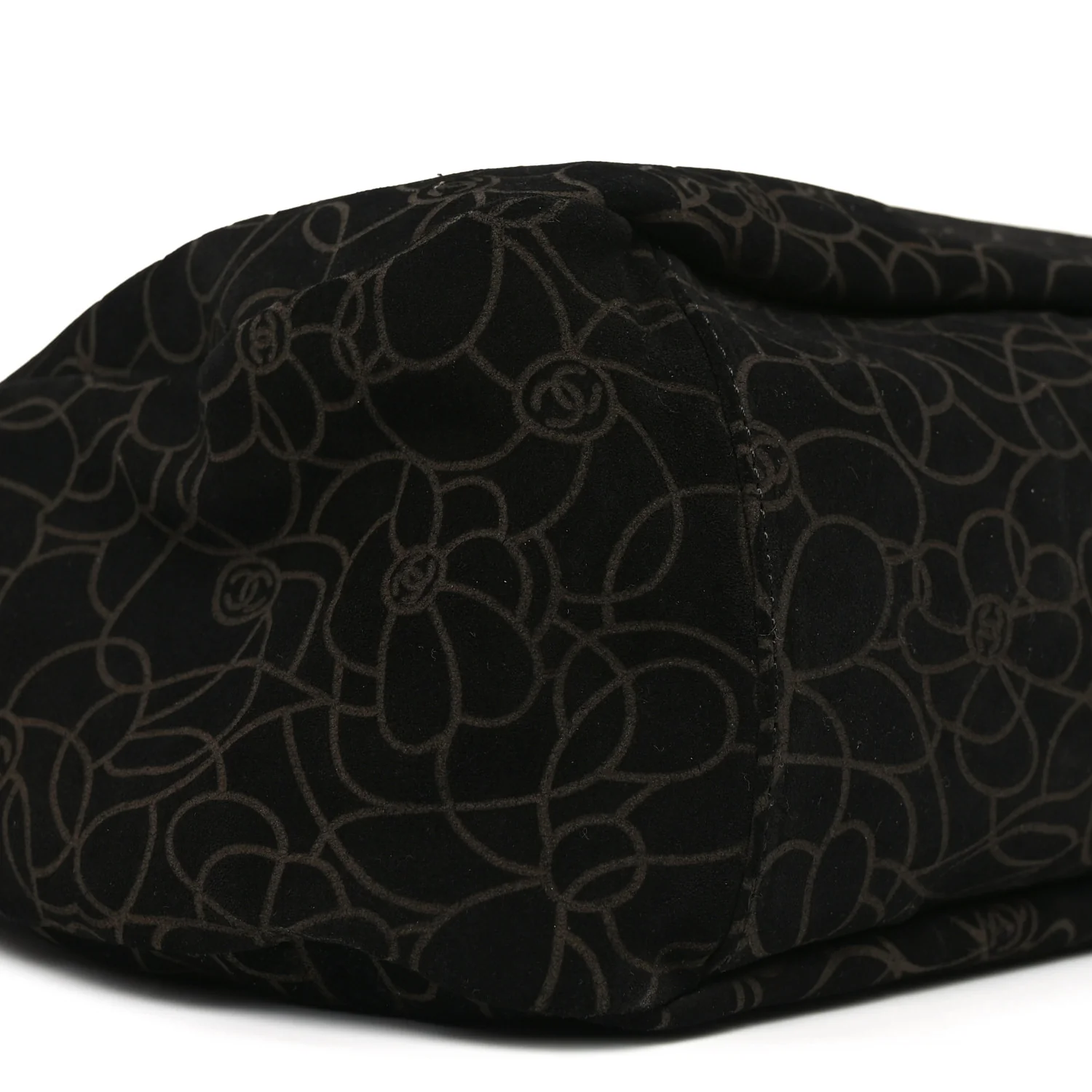 Suede Camellia Hobo Bag Black - Image 17