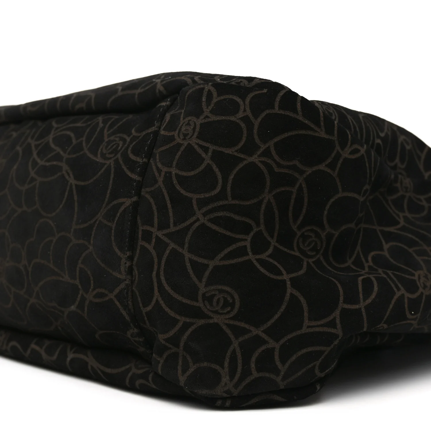 Suede Camellia Hobo Bag Black - Image 18