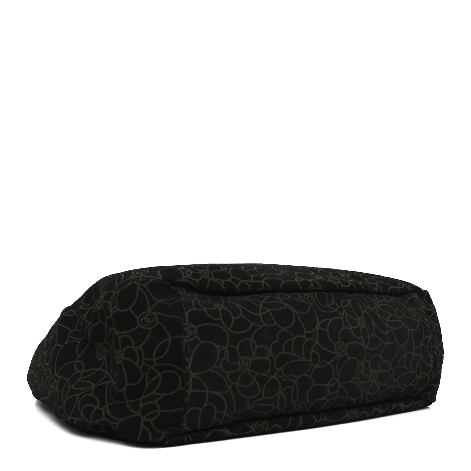 Suede Camellia Hobo Bag Black - Image 6