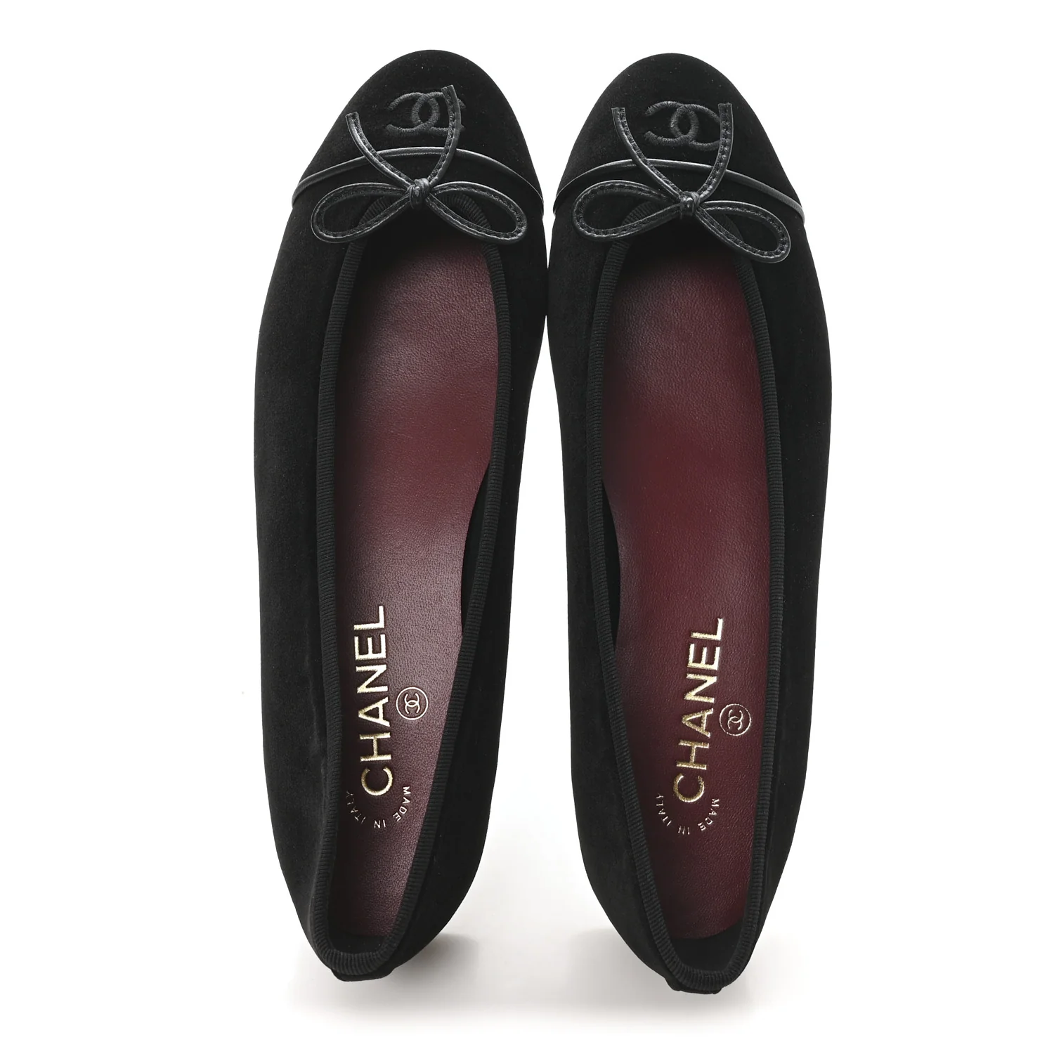 Suede Cap Toe CC Ballerina Flats 41 Black - Image 2