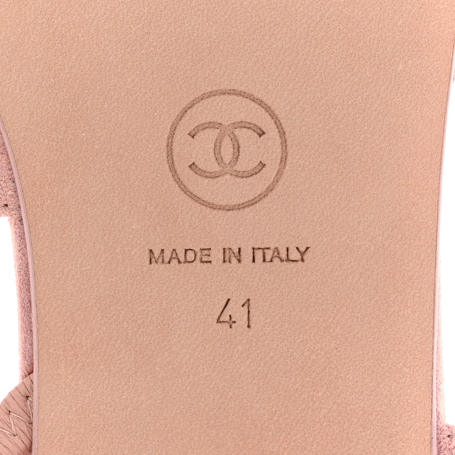 Suede Cap Toe CC Coco Slingback Pumps 41 Light Pink Coral - Image 7
