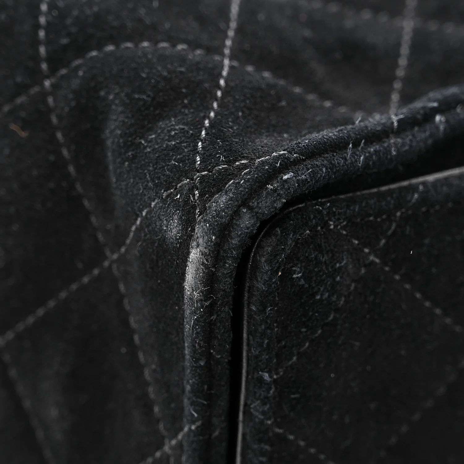 Suede Quilted Medium Chanel 25 Handbag Black - Image 11