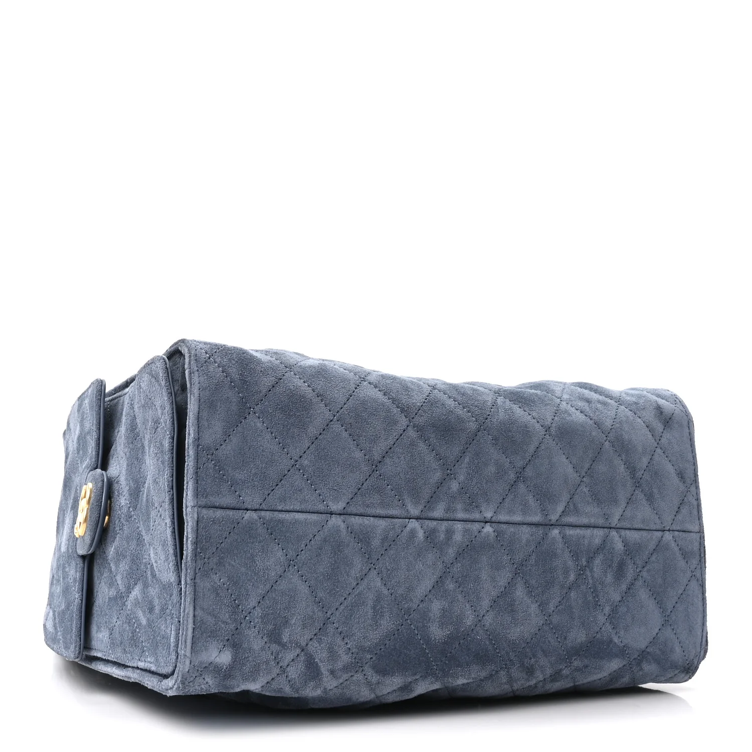 Suede Quilted Medium Chanel 25 Handbag Blue - Image 5