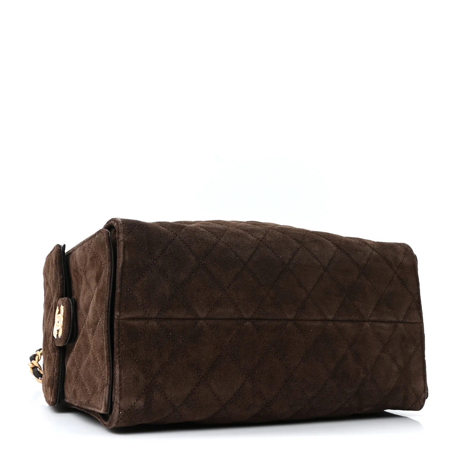 Suede Quilted Medium Chanel 25 Handbag Dark Brown - Image 5