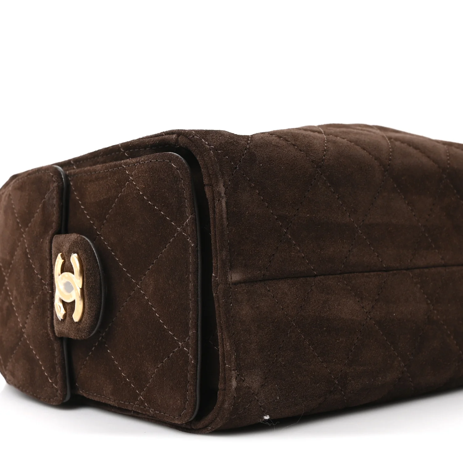 Suede Quilted Mini Chanel 25 Handbag Dark Brown - Image 16