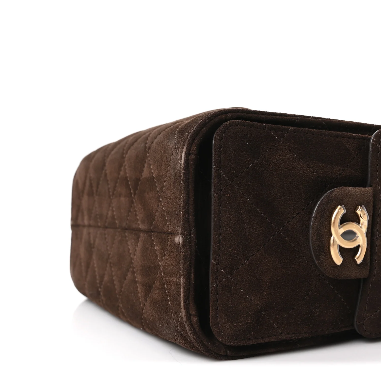Suede Quilted Mini Chanel 25 Handbag Dark Brown - Image 18