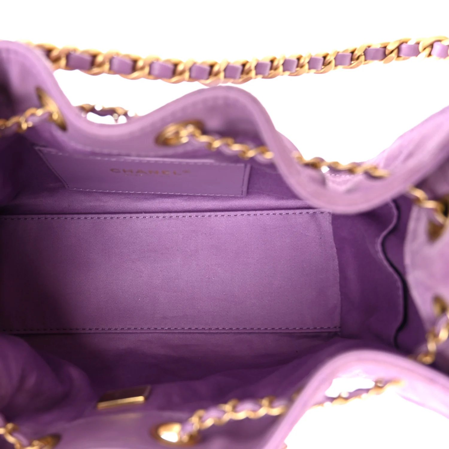Suede Quilted Mini Chanel 25 Handbag Purple - Image 5