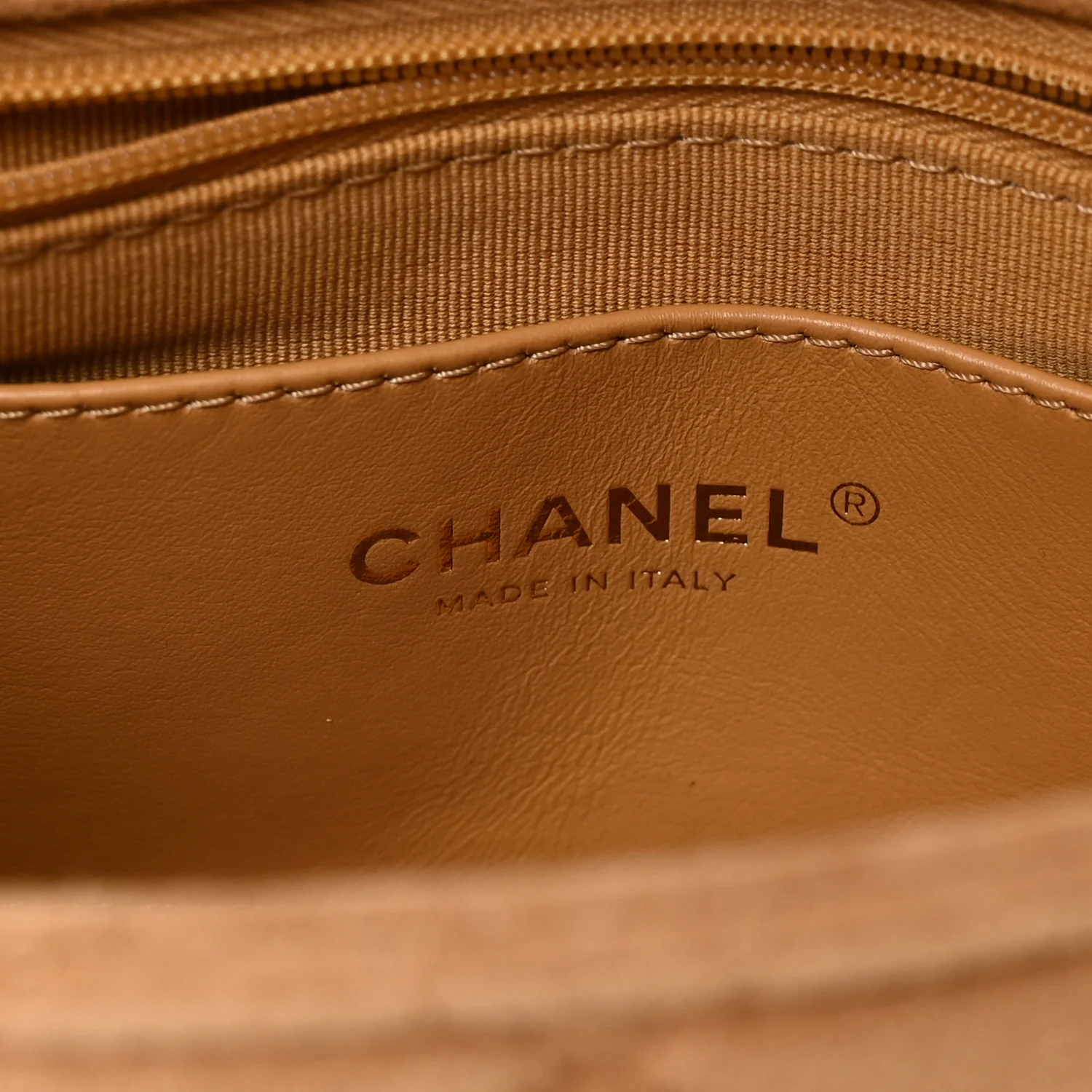 Suede Quilted Mini Flap Dark Beige - Image 6