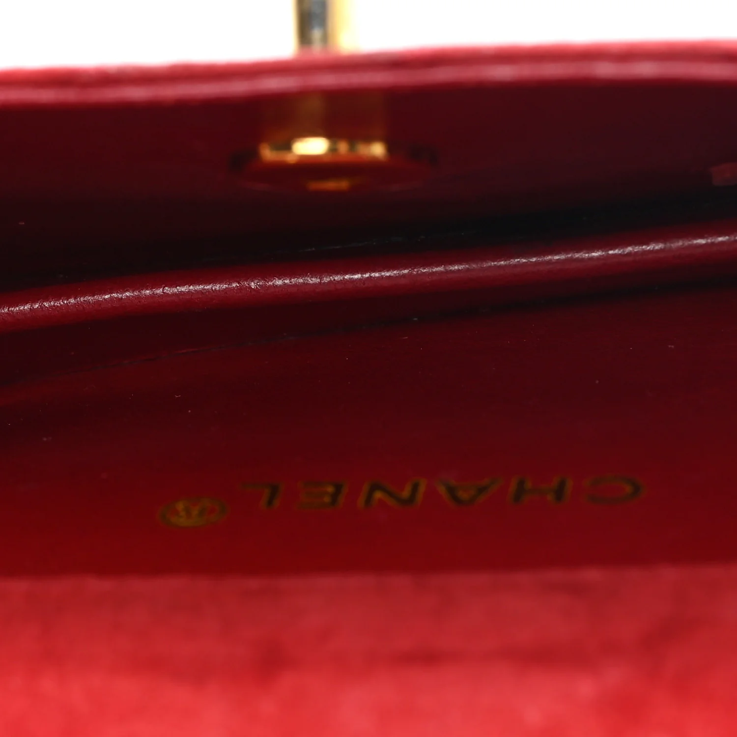 Suede Quilted Mini Square Flap Red - Image 5