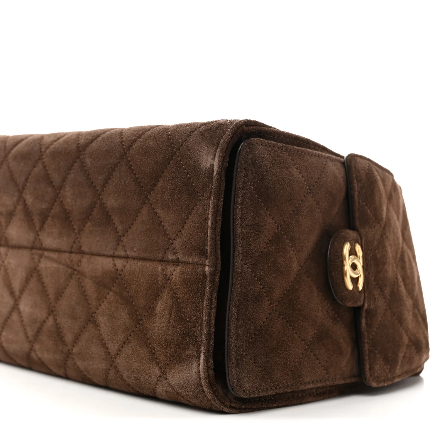 Suede Quilted Small Chanel 25 Handbag Dark Brown - Image 10