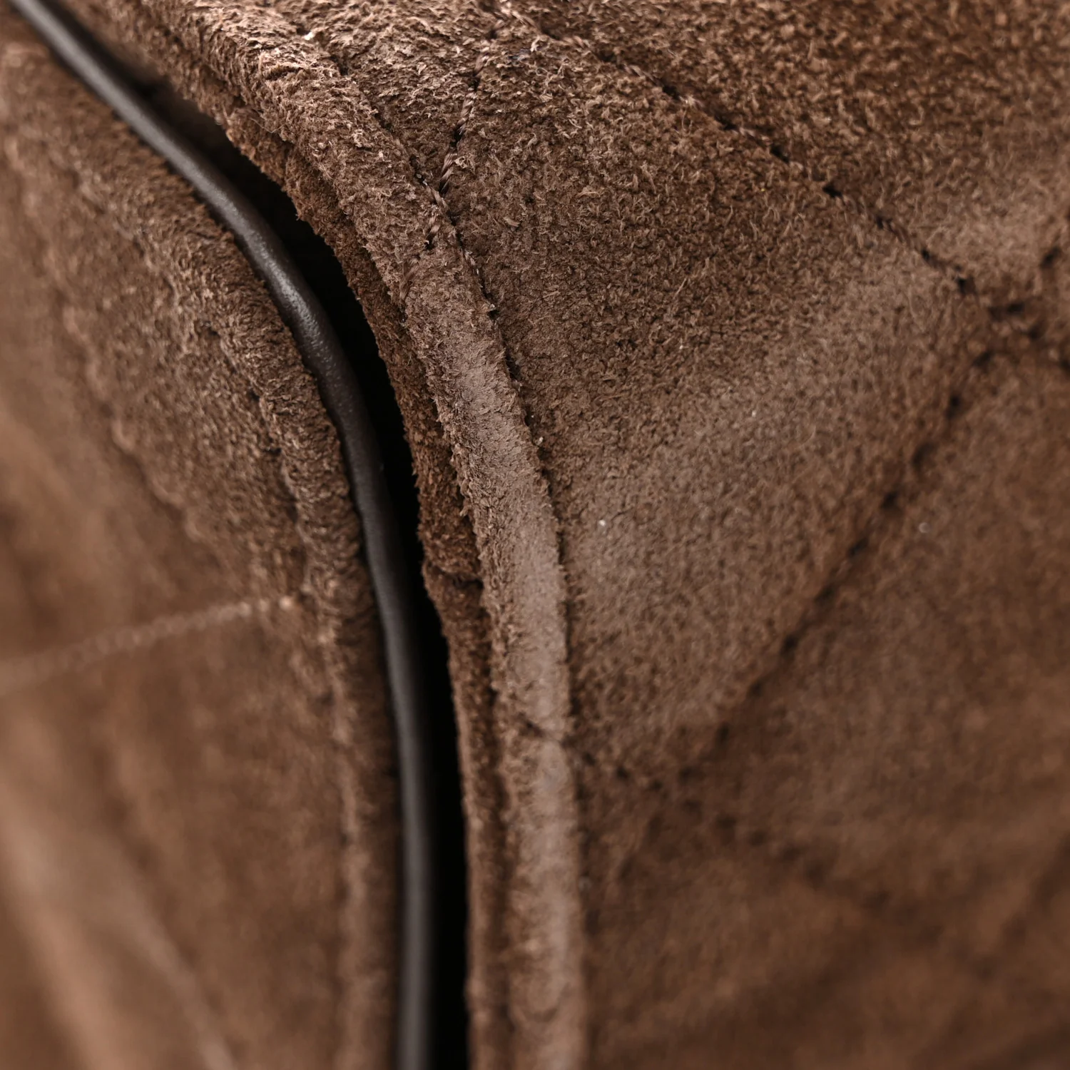 Suede Quilted Small Chanel 25 Handbag Dark Brown - Image 11