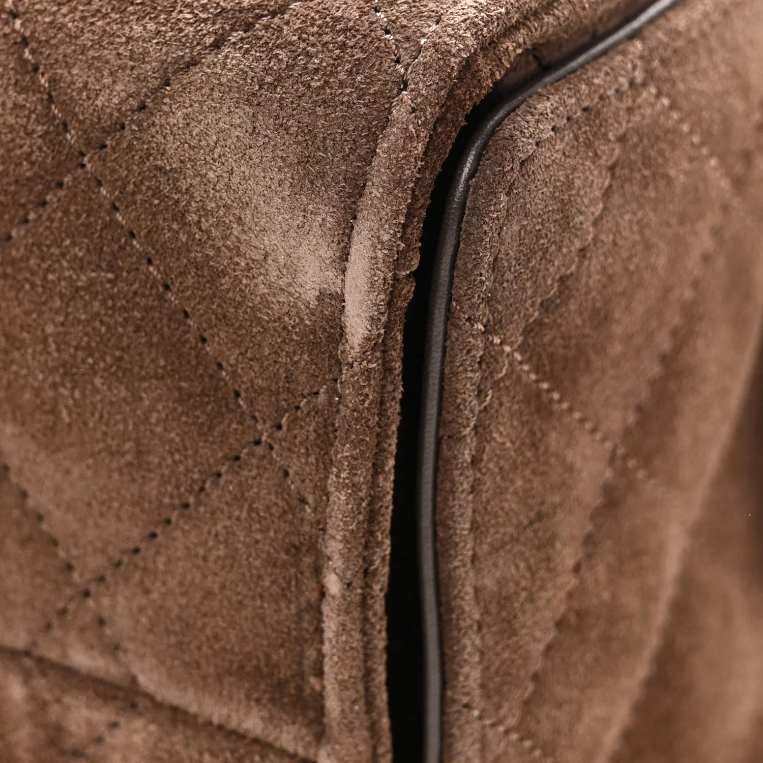Suede Quilted Small Chanel 25 Handbag Dark Brown - Image 12