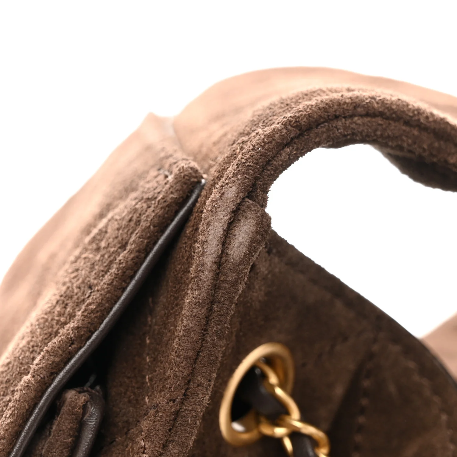 Suede Quilted Small Chanel 25 Handbag Dark Brown - Image 13