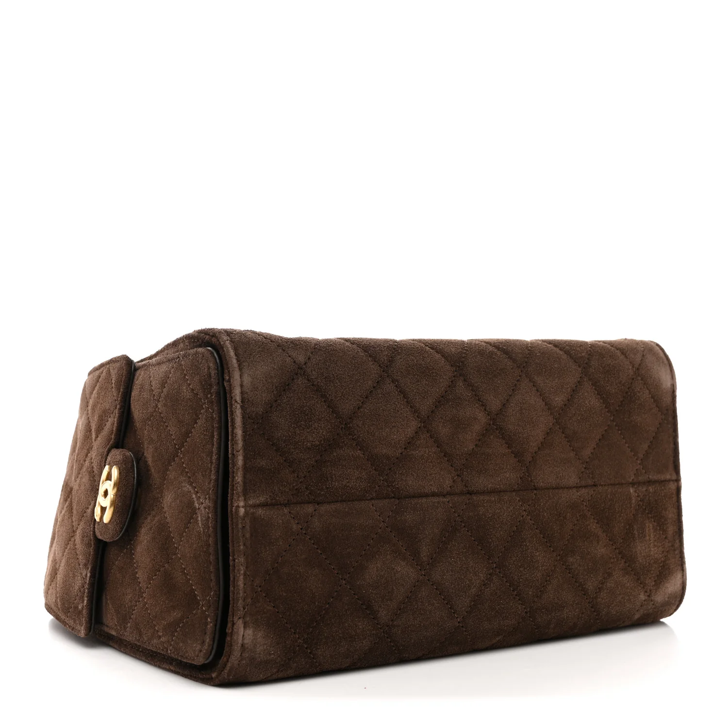 Suede Quilted Small Chanel 25 Handbag Dark Brown - Image 4
