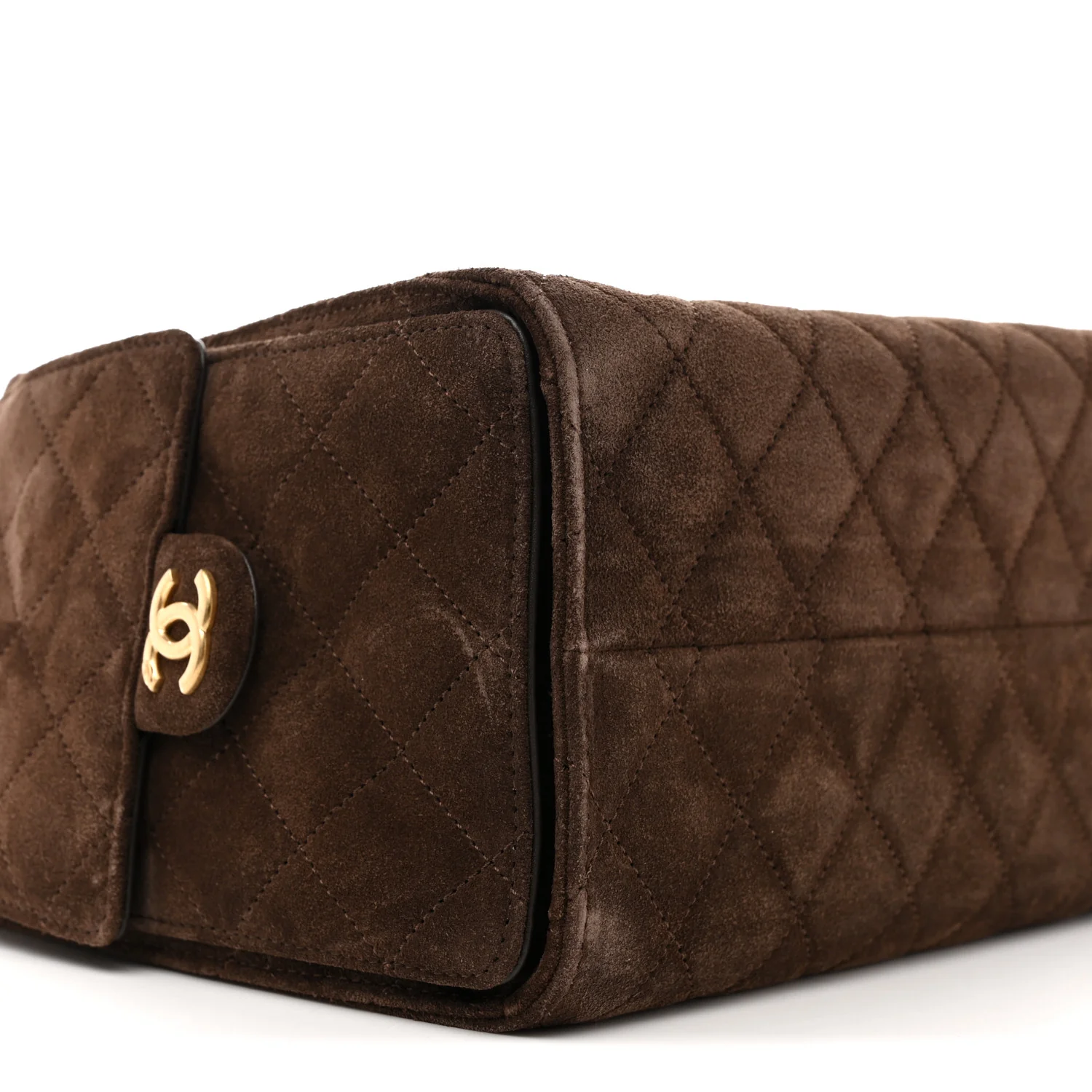 Suede Quilted Small Chanel 25 Handbag Dark Brown - Image 9