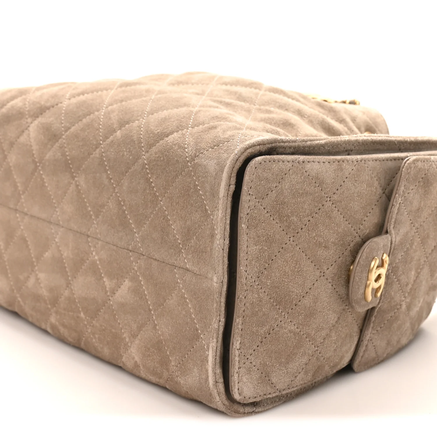 Suede Quilted Small Chanel 25 Handbag Dark Grey - Image 10