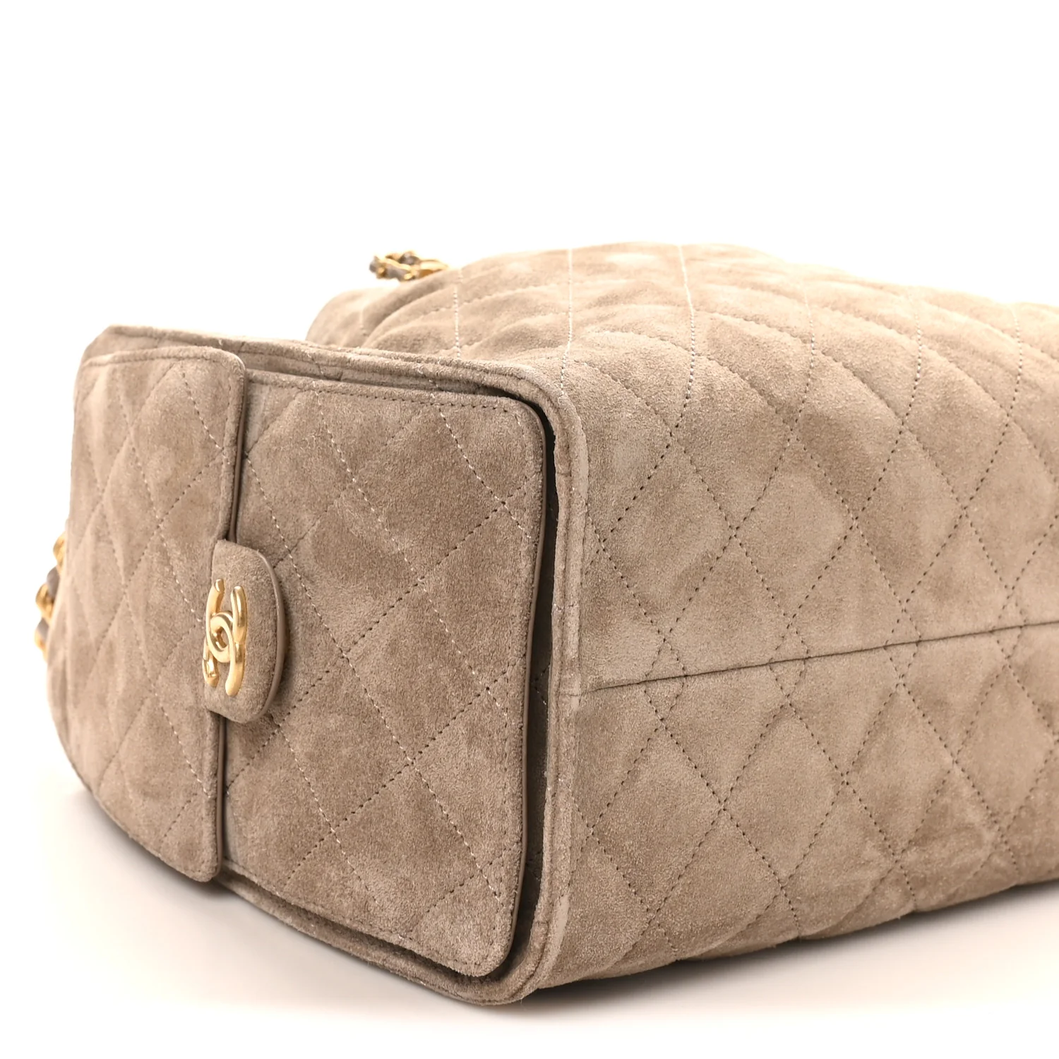 Suede Quilted Small Chanel 25 Handbag Dark Grey - Image 9