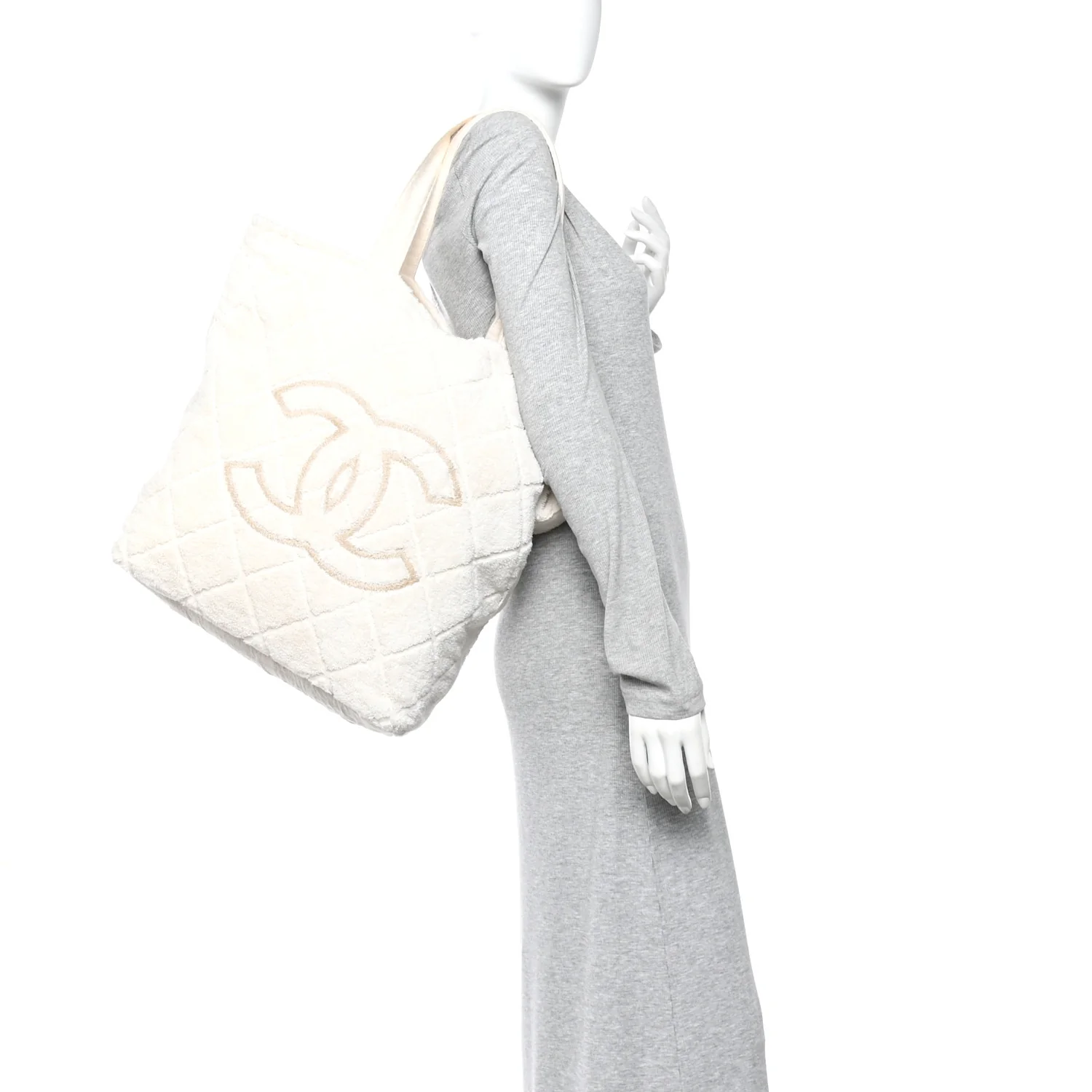 Terry Cotton CC Beach Tote Towel Set Ivory - Image 2