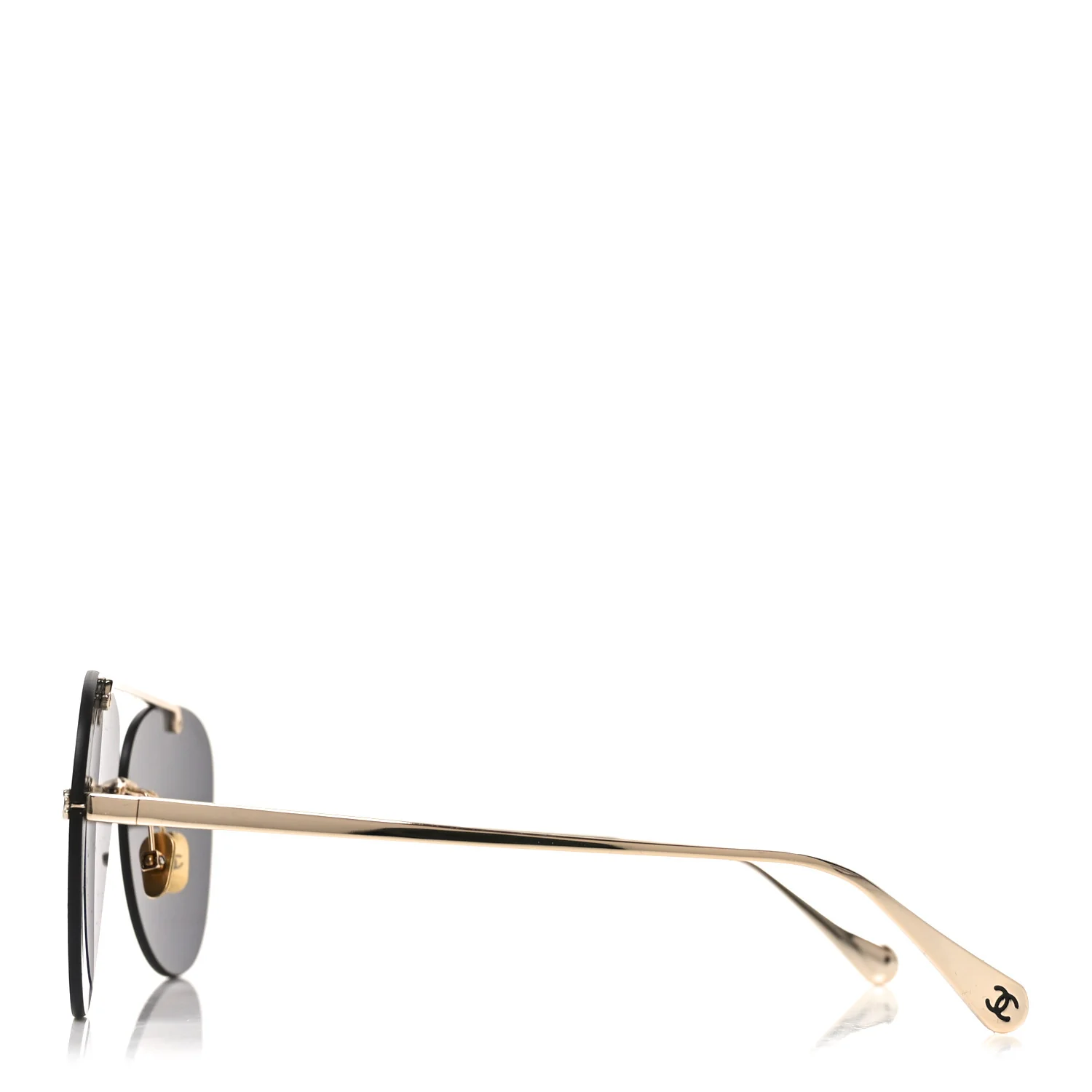 Titanium CC Pilot Aviator Sunglasses 4285-T Black Gold - Image 3