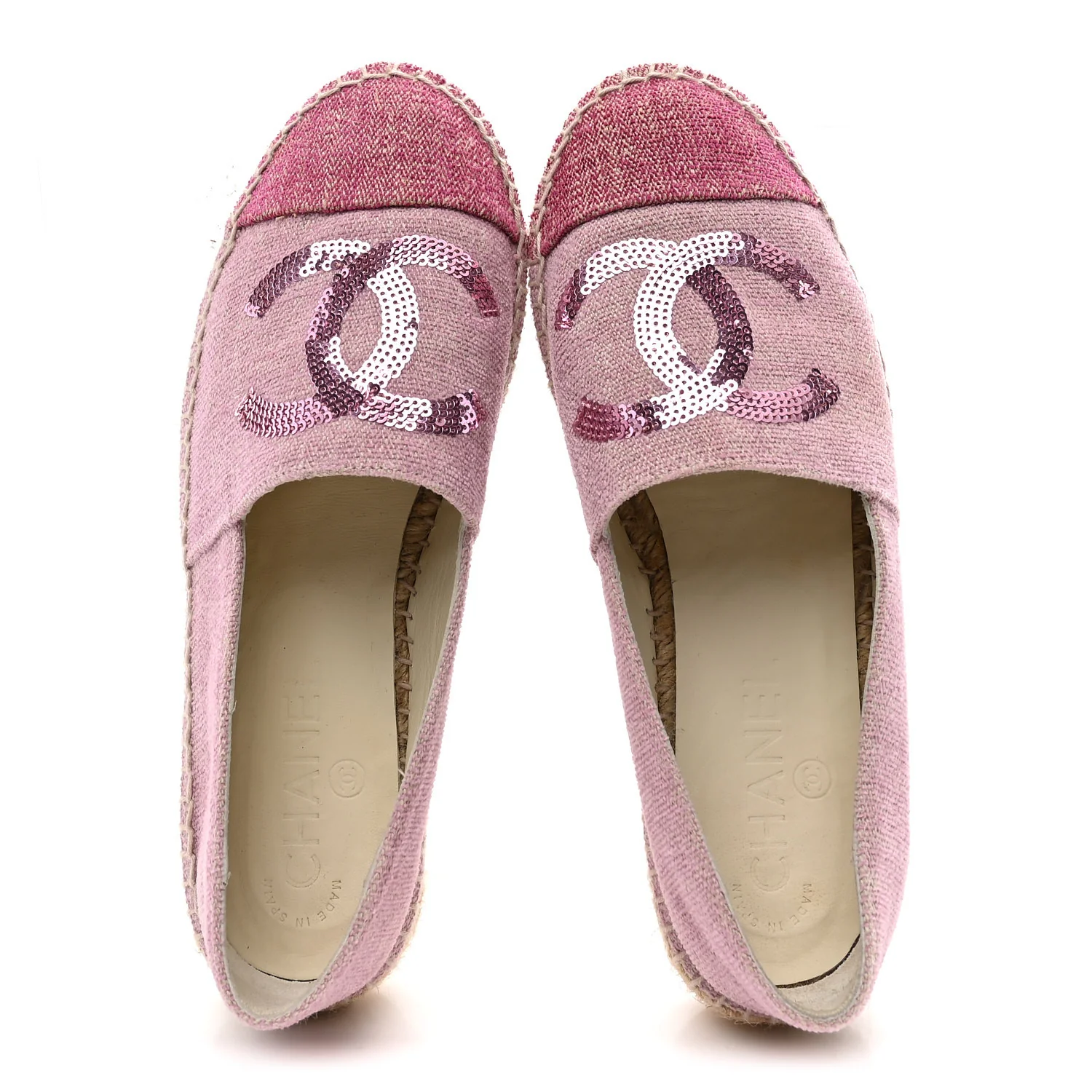 Toile Sequin CC Espadrilles 36 Pink Dark Pink - Image 2