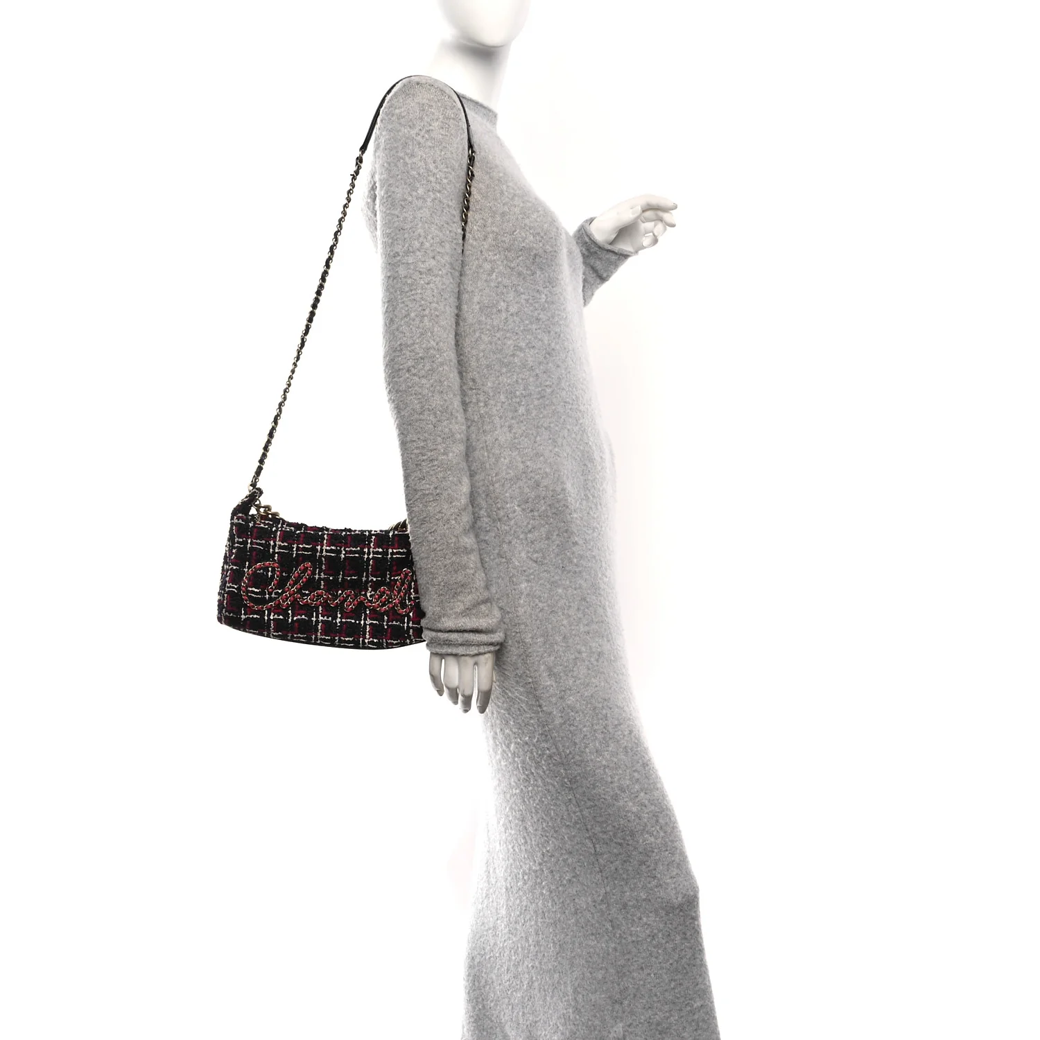 Tweed Calfskin Signe Hobo Navy Multicolor - Image 2