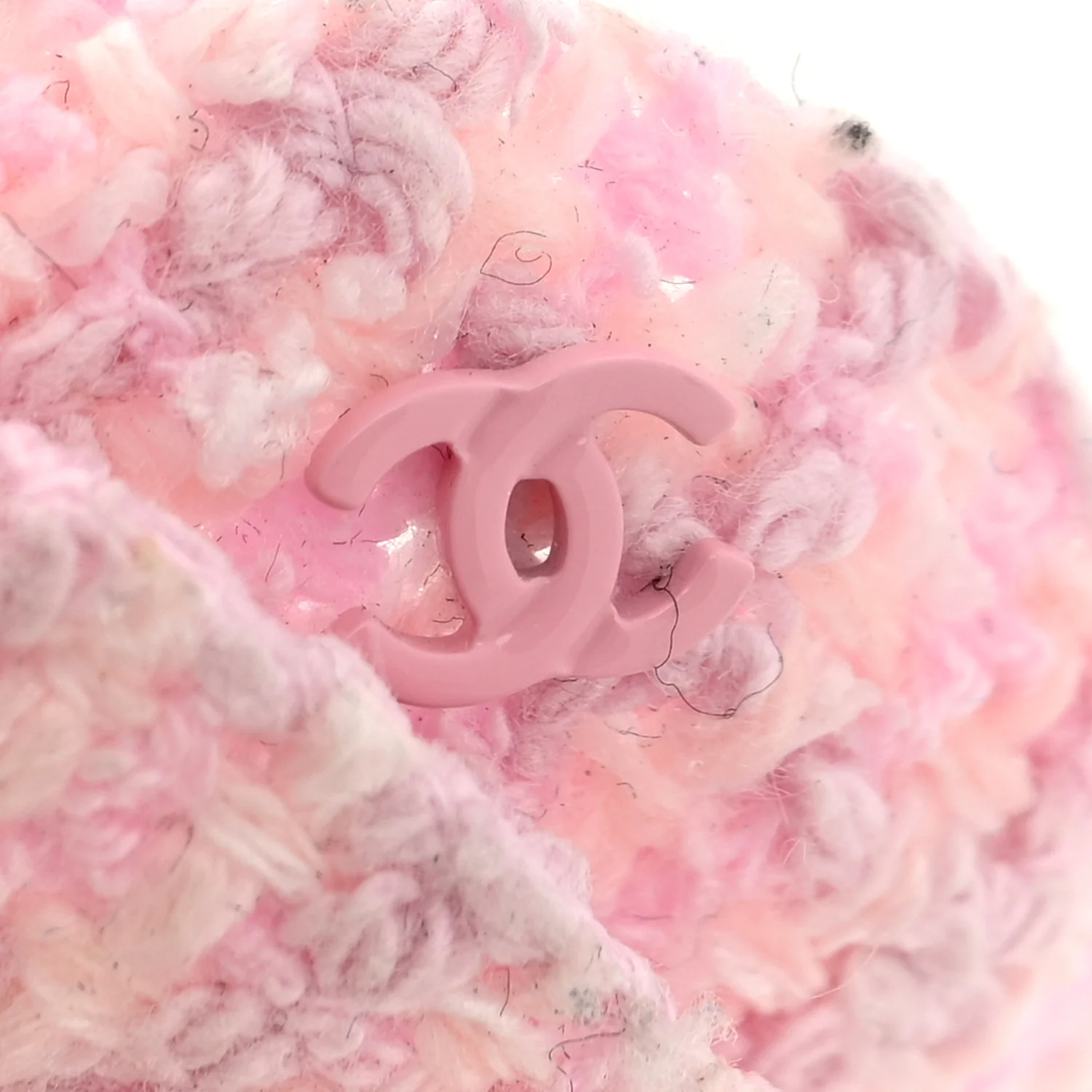 Tweed Camellia Brooch Pink White - Image 3