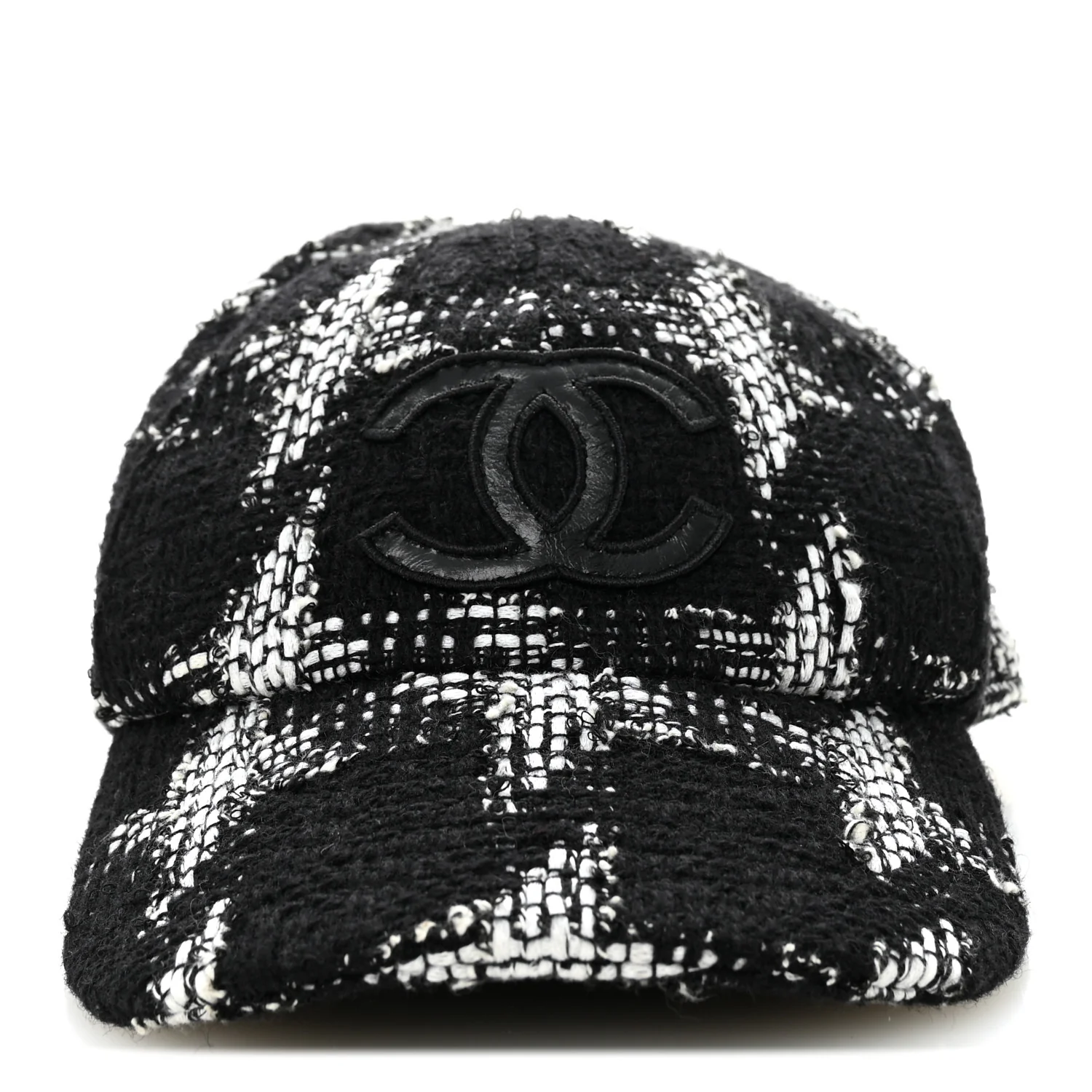 Tweed Cap Hat L Black White - Image 3