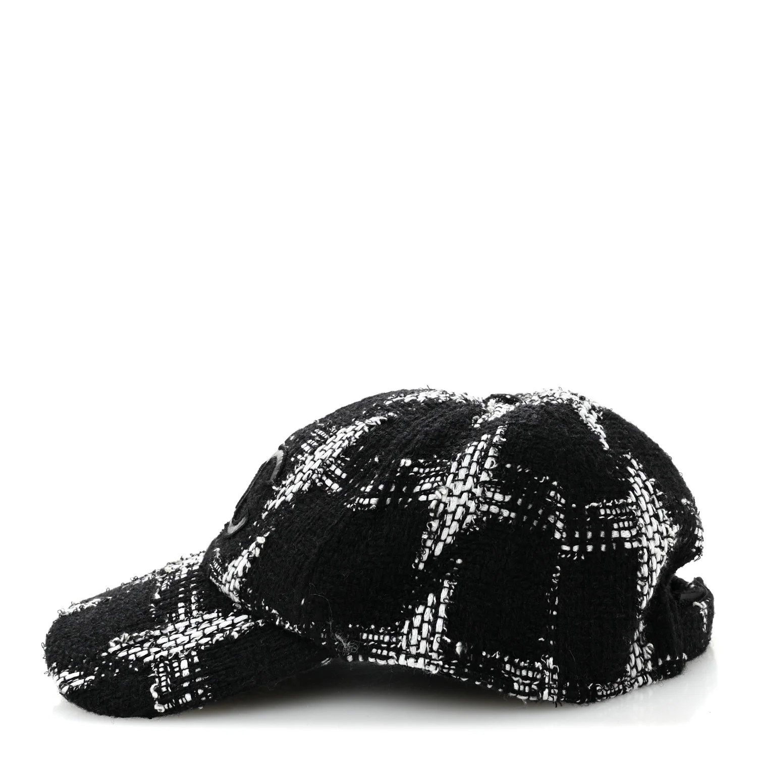 Tweed Cap Hat L Black White - Image 4