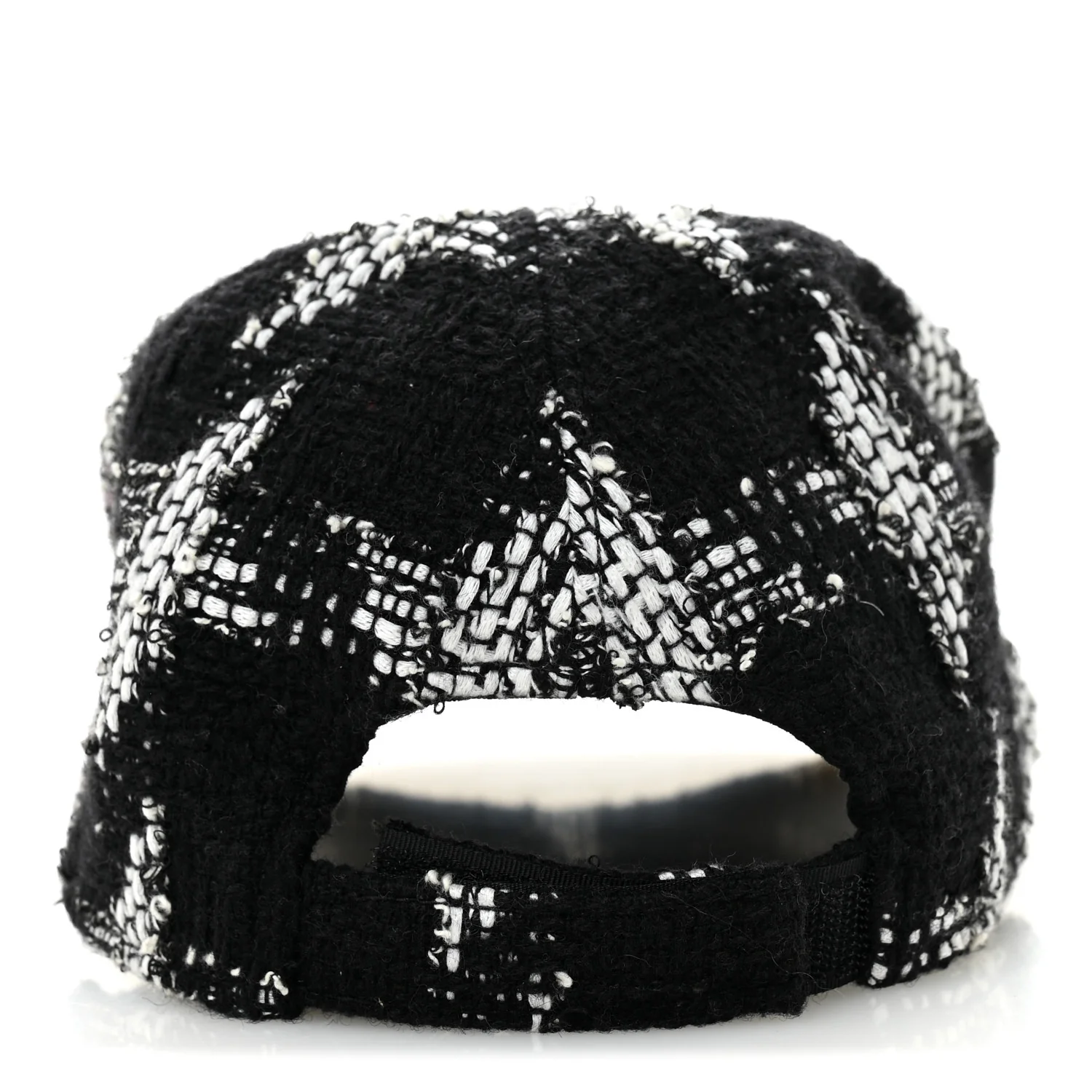 Tweed Cap Hat L Black White - Image 5