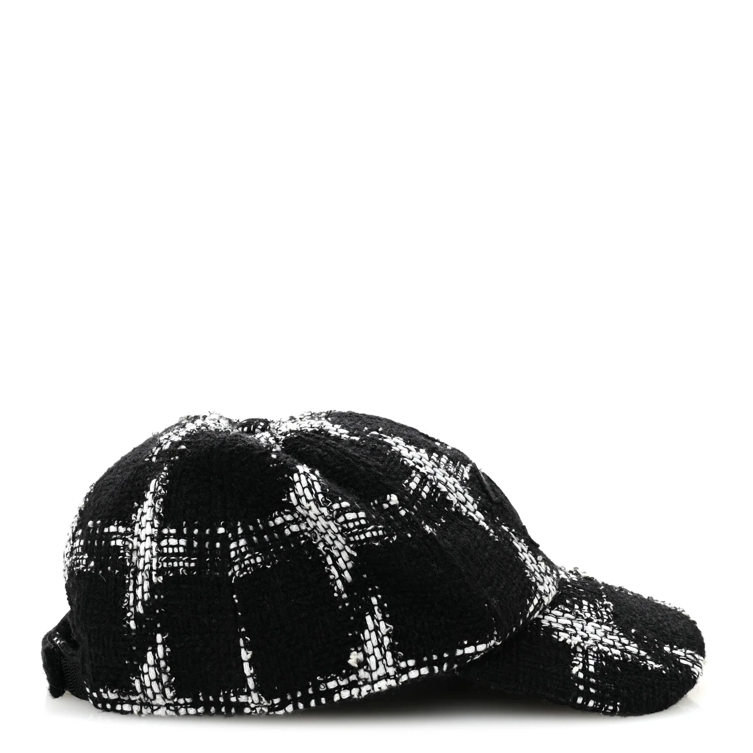 Tweed Cap Hat L Black White - Image 6