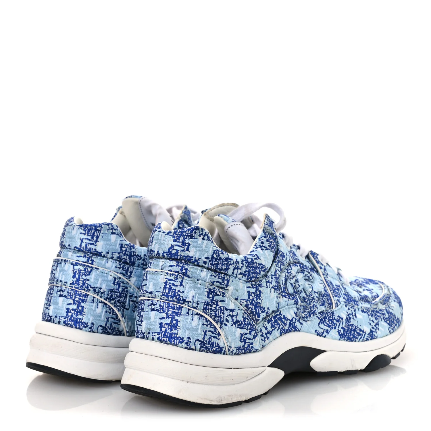 Tweed CC Sneakers 36.5 Blue White - Image 5