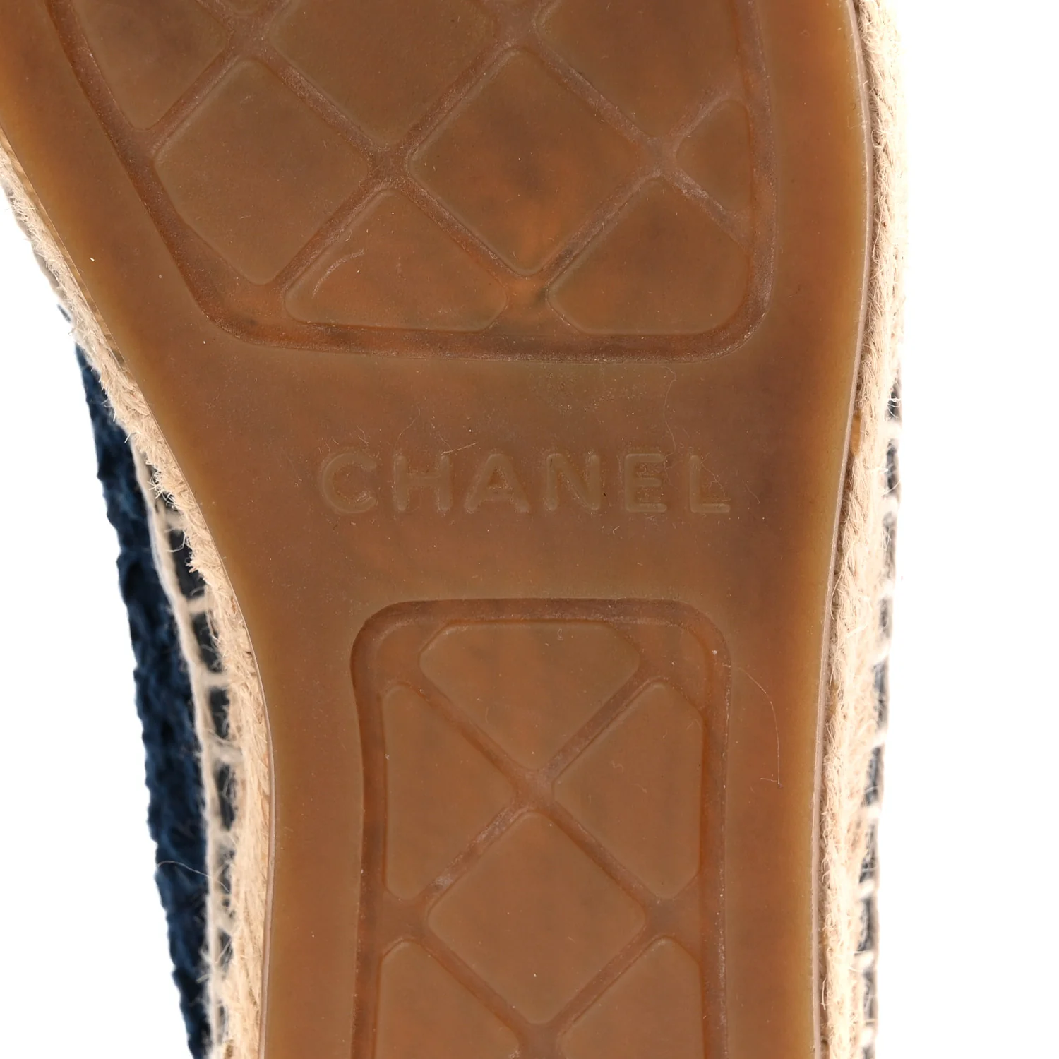 Tweed Grosgrain CC Espadrilles 37 Navy Black - Image 7