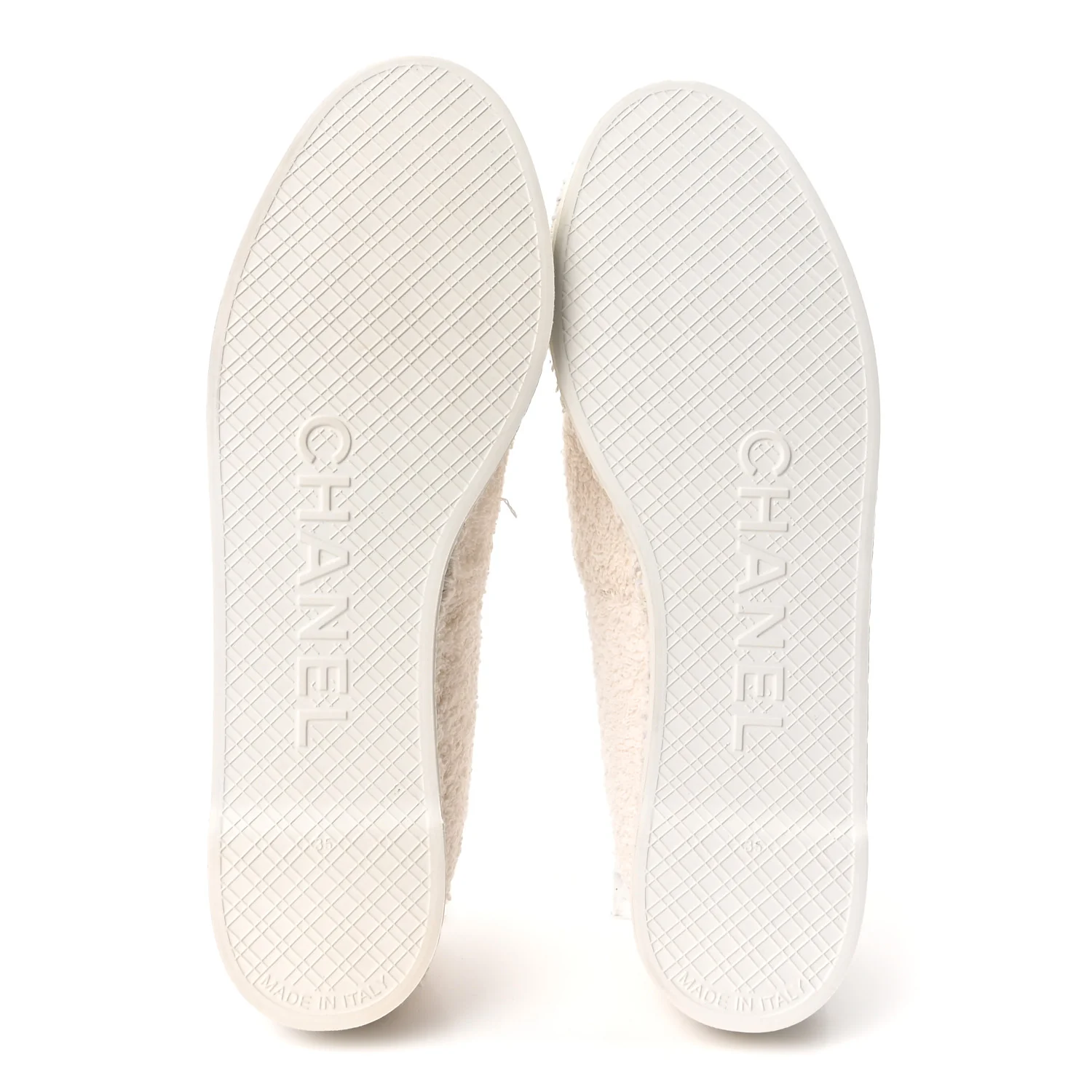 Tweed Grosgrain Patent CC Espadrilles 35 White Black - Image 6