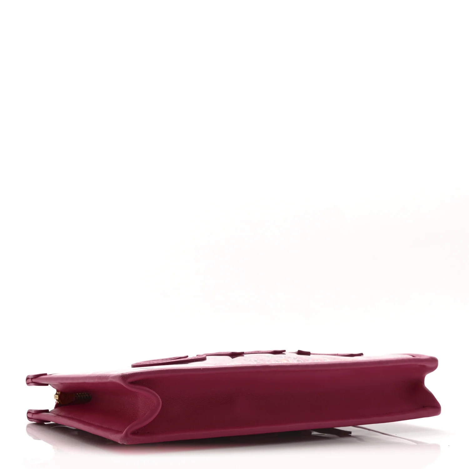 Tweed PVC Lambskin Wristlet Pouch Pink - Image 4