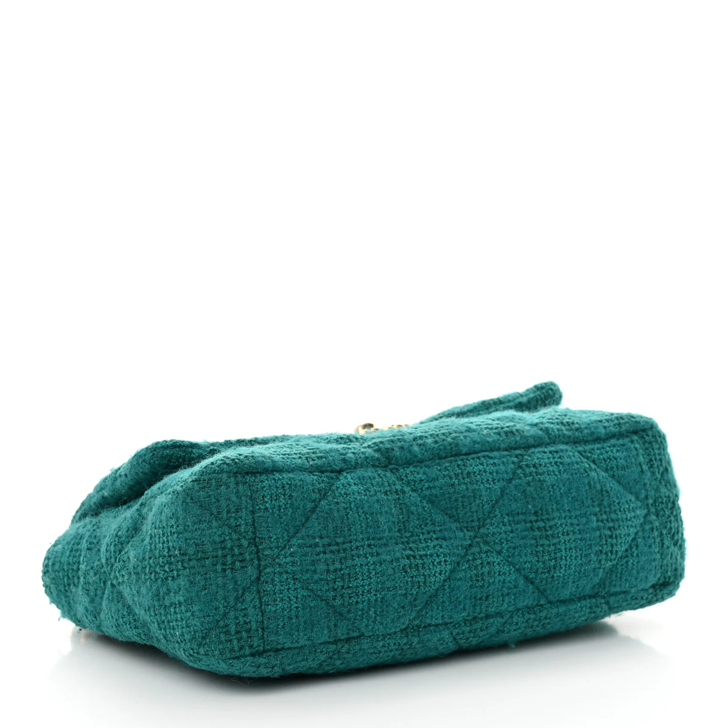 Tweed Quilted Large Chanel 19 Flap Green - Image 4