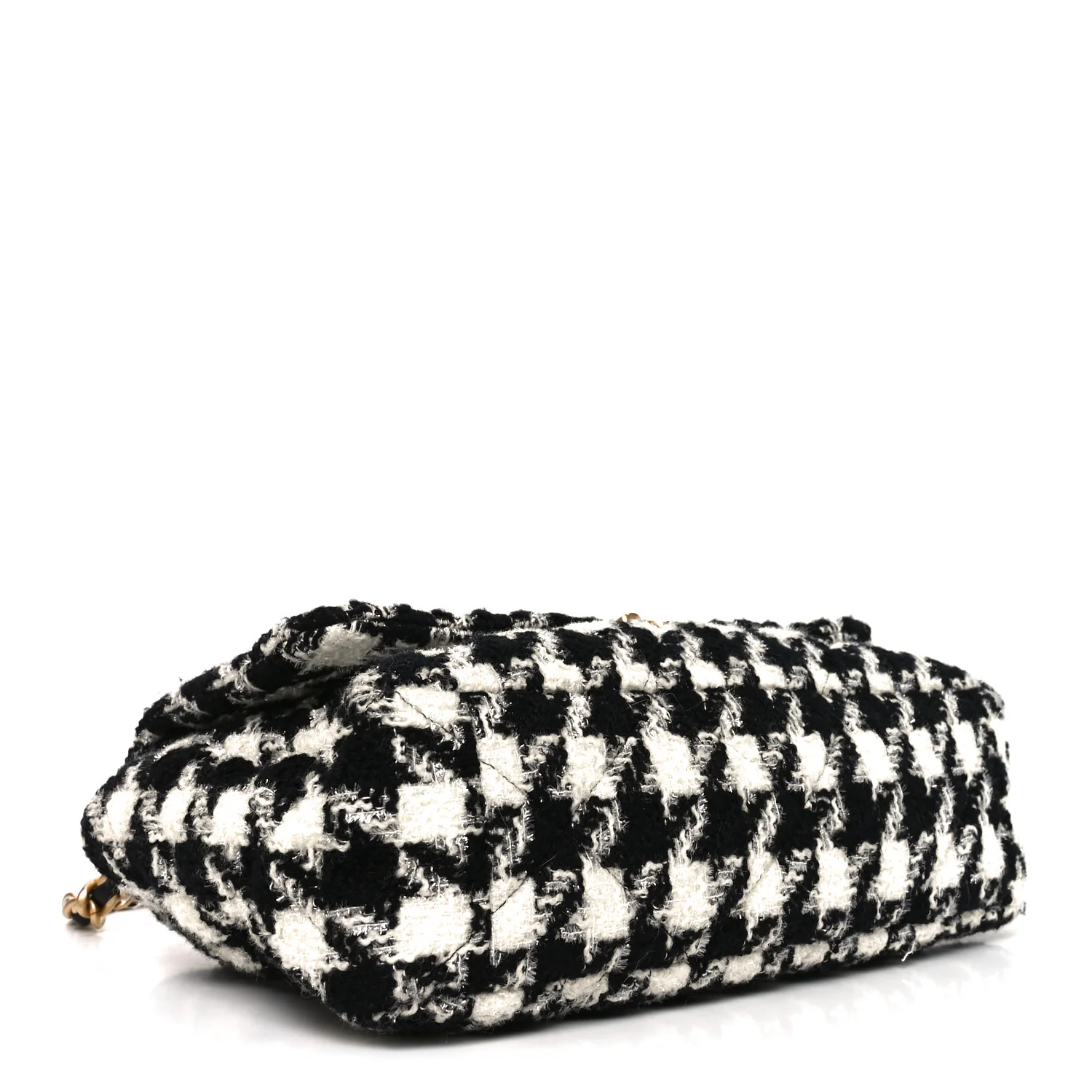 Tweed Quilted Maxi Chanel 19 Flap Black Ecru White - Image 4