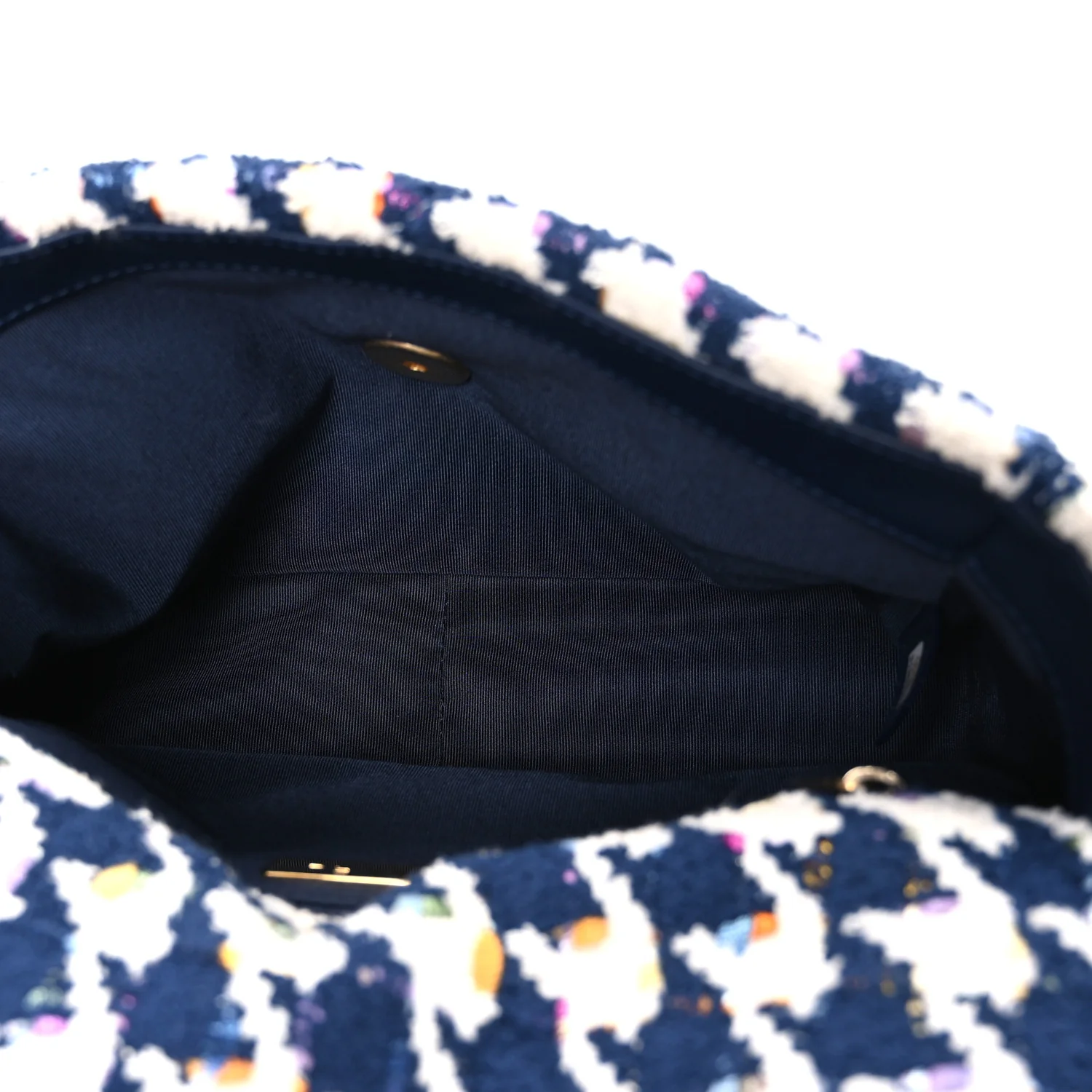 Tweed Quilted Medium Chanel 19 Flap Ecru Navy Blue Multicolor - Image 5