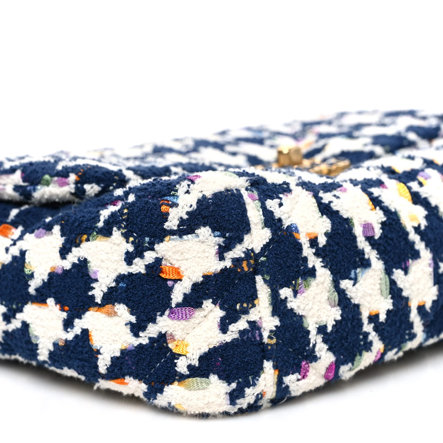 Tweed Quilted Medium Chanel 19 Flap Ecru Navy Blue Multicolor - Image 9
