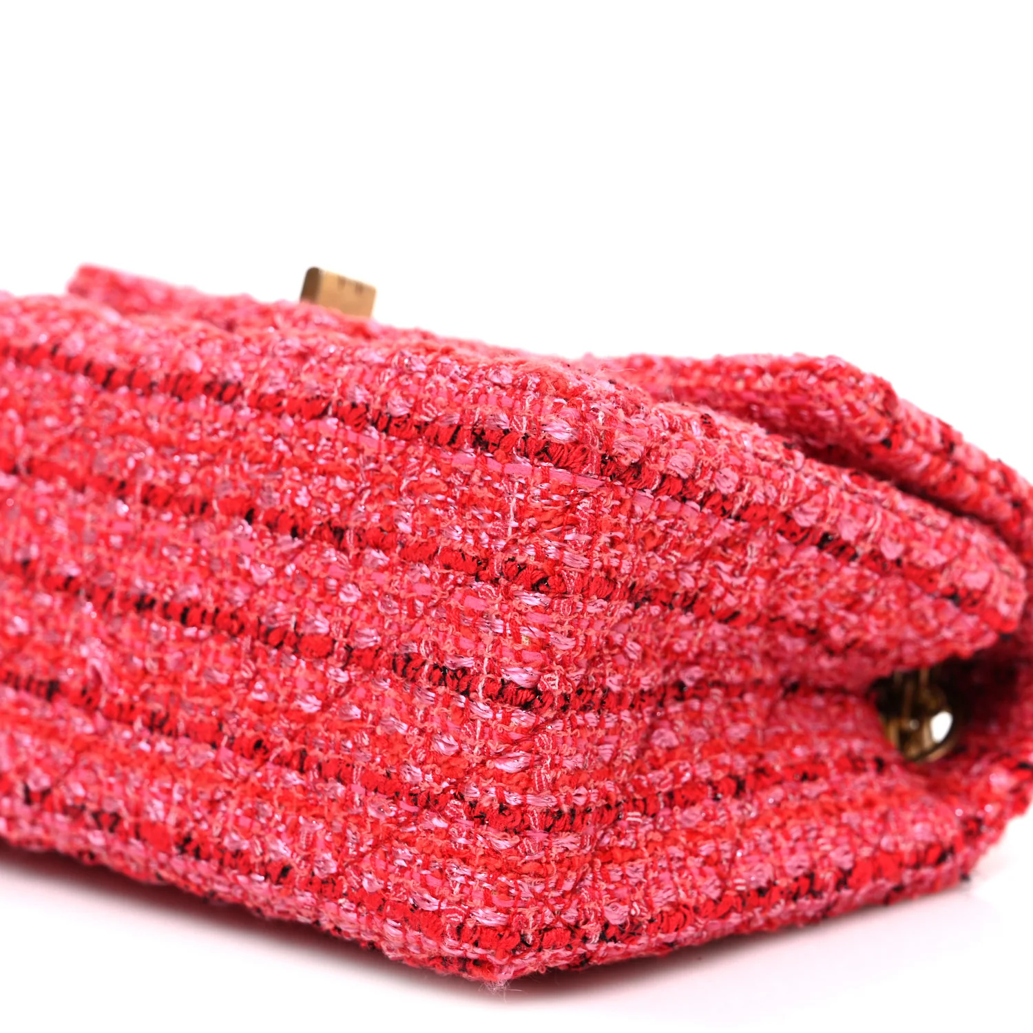 Tweed Quilted Mini 2.55 Reissue Flap Red Ecru Black - Image 10