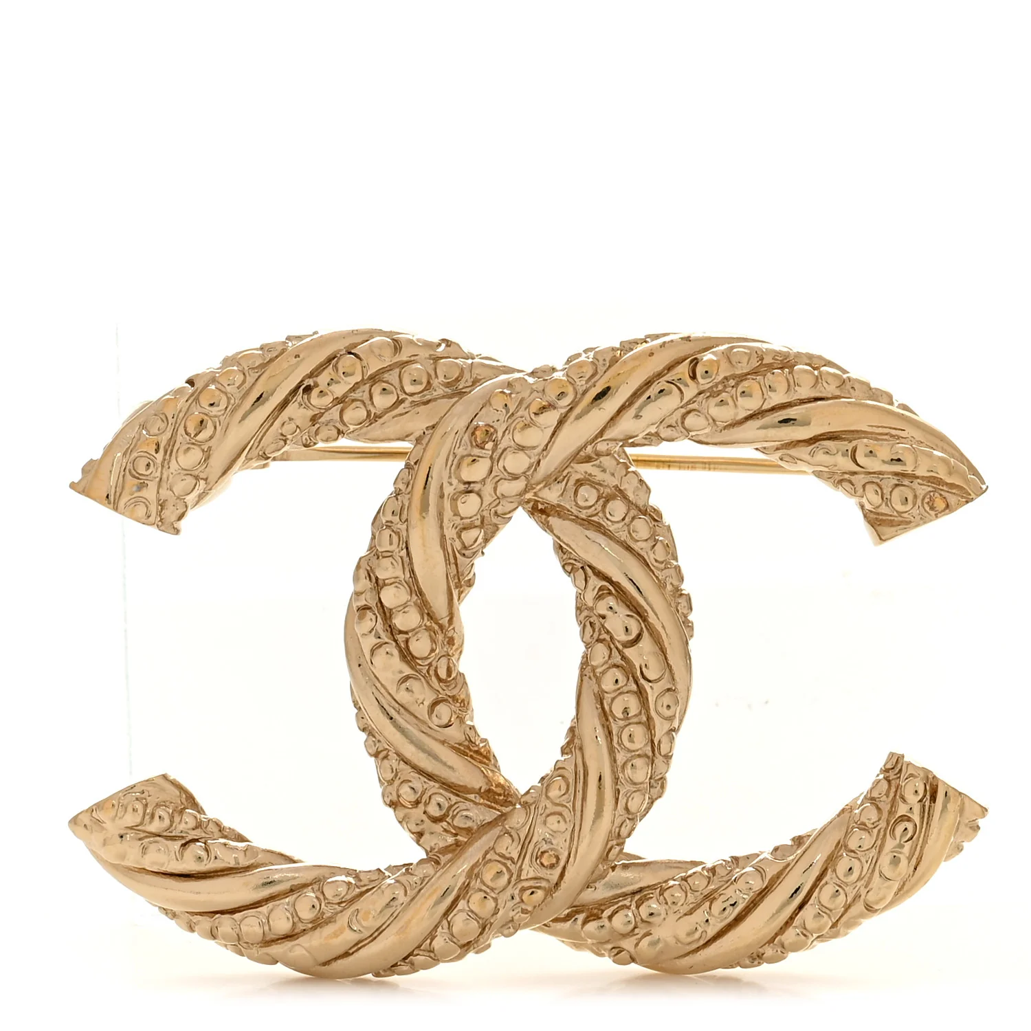 Twisted CC Brooch Light Gold
