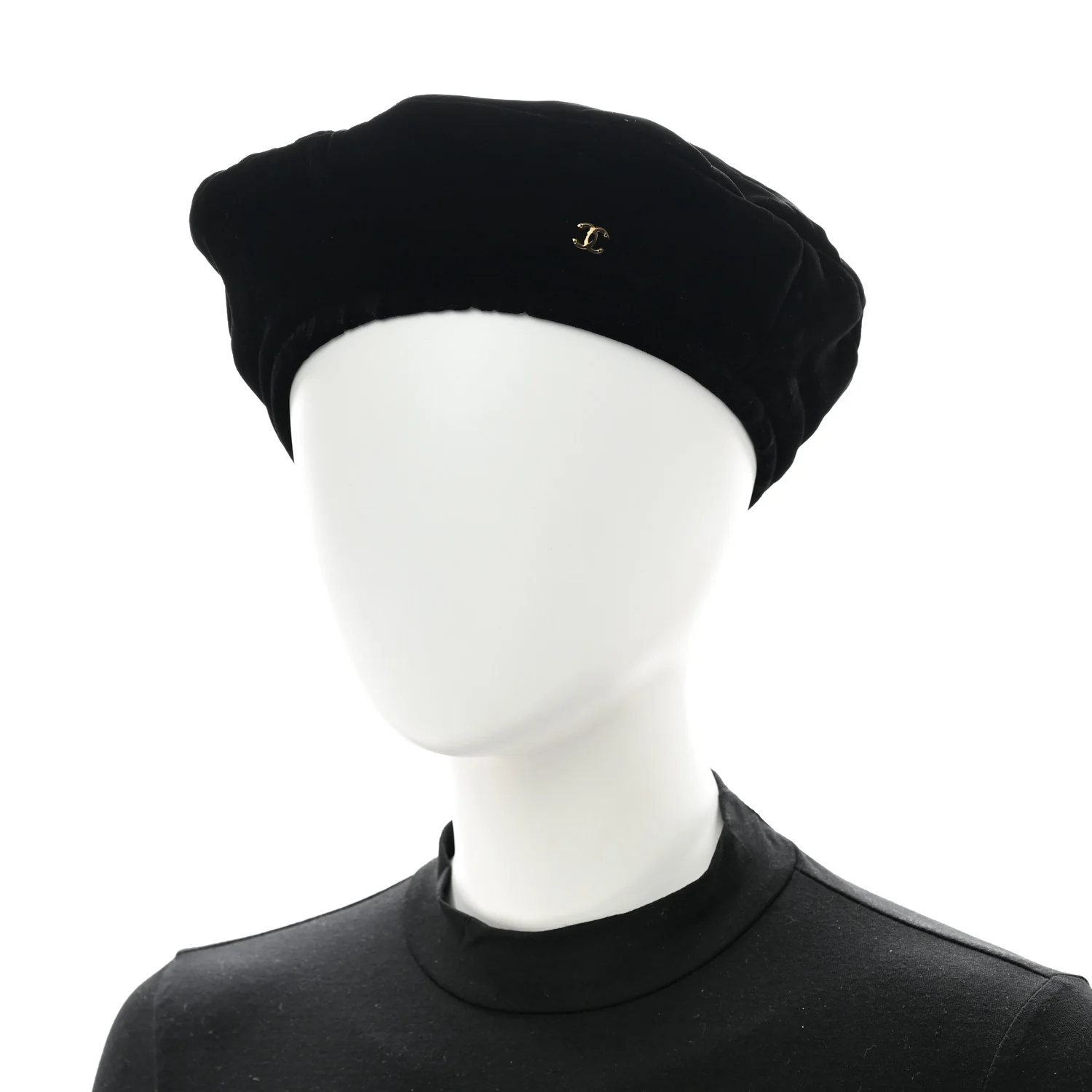 Velvet Beret Hat S Black - Image 2