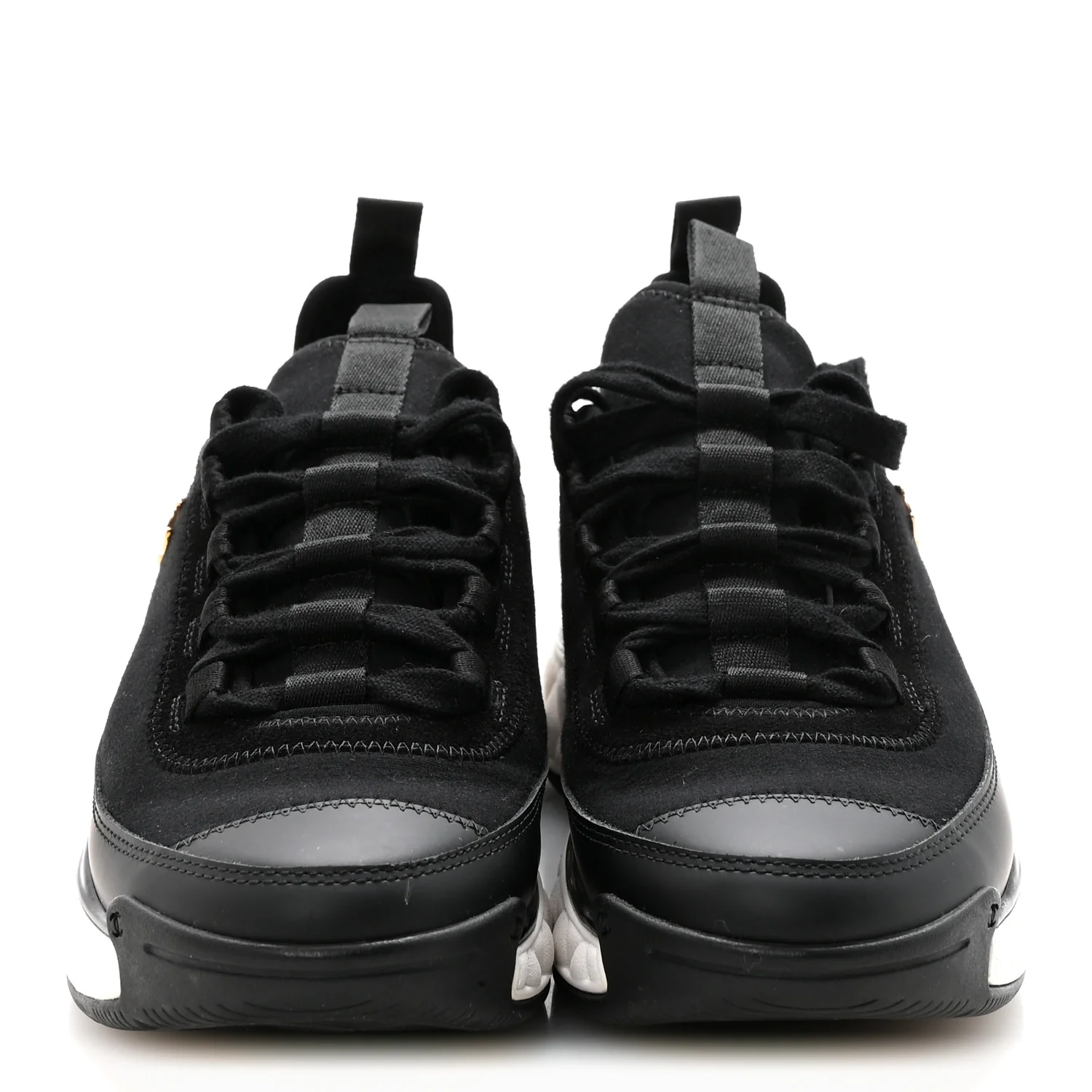 Velvet Calfskin Mixed Fibers CC Sneakers 36.5 Black - Image 3