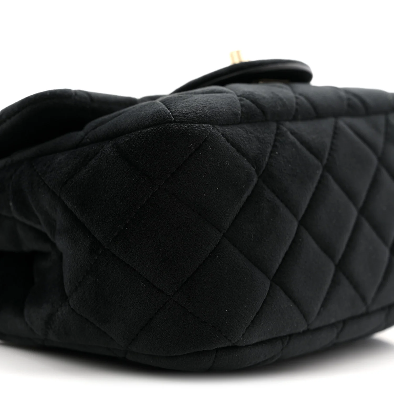 Velvet Quilted Mini Square Pearl Crush Flap Black - Image 9