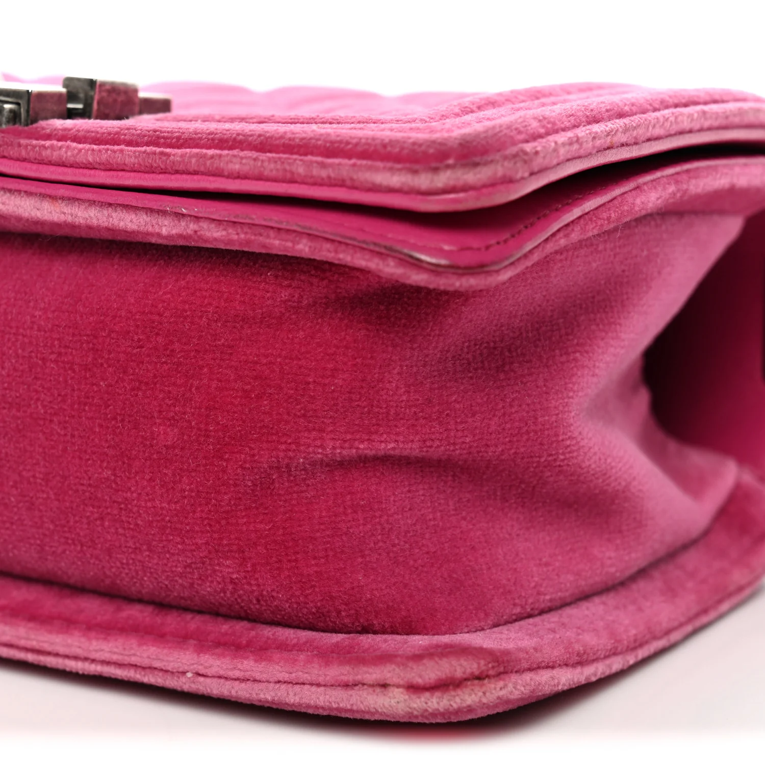 Velvet Quilted Small Boy Flap Fuchsia - Image 10