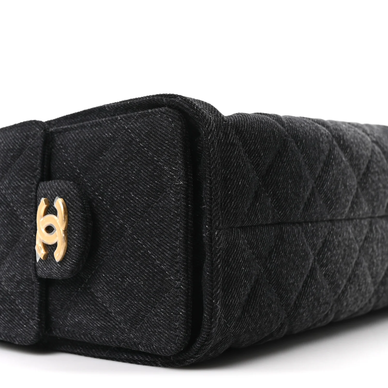 Washed Denim Quilted Mini Chanel 25 Handbag Black - Image 9