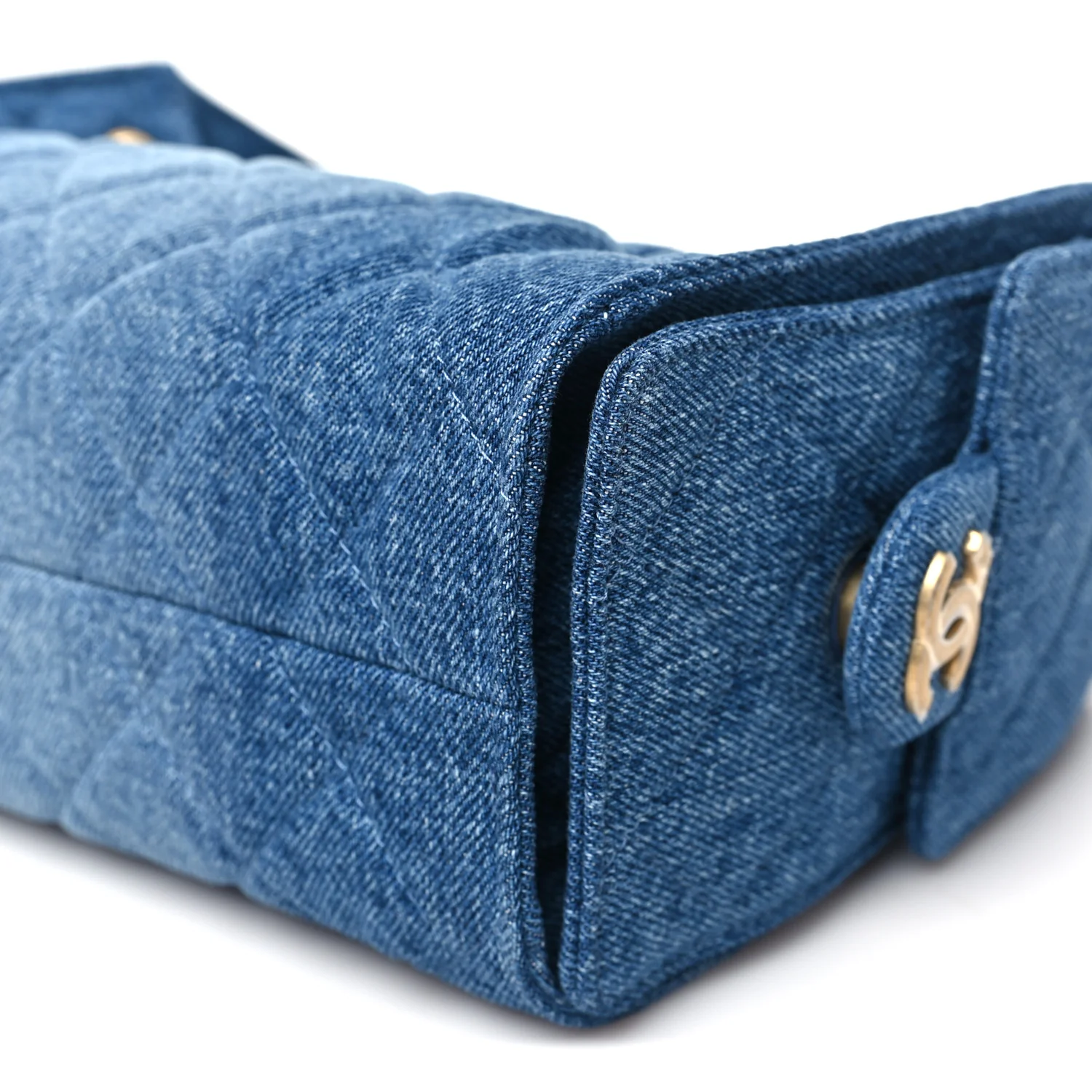 Washed Denim Quilted Mini Chanel 25 Handbag Blue - Image 10