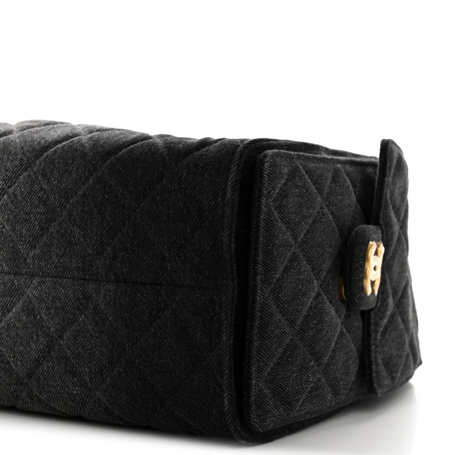 Washed Denim Quilted Small Chanel 25 Handbag Black - Image 10
