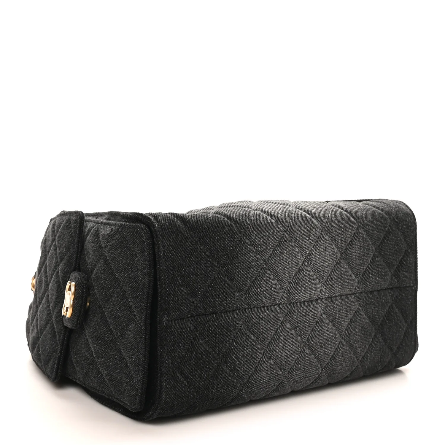 Washed Denim Quilted Small Chanel 25 Handbag Black - Image 4