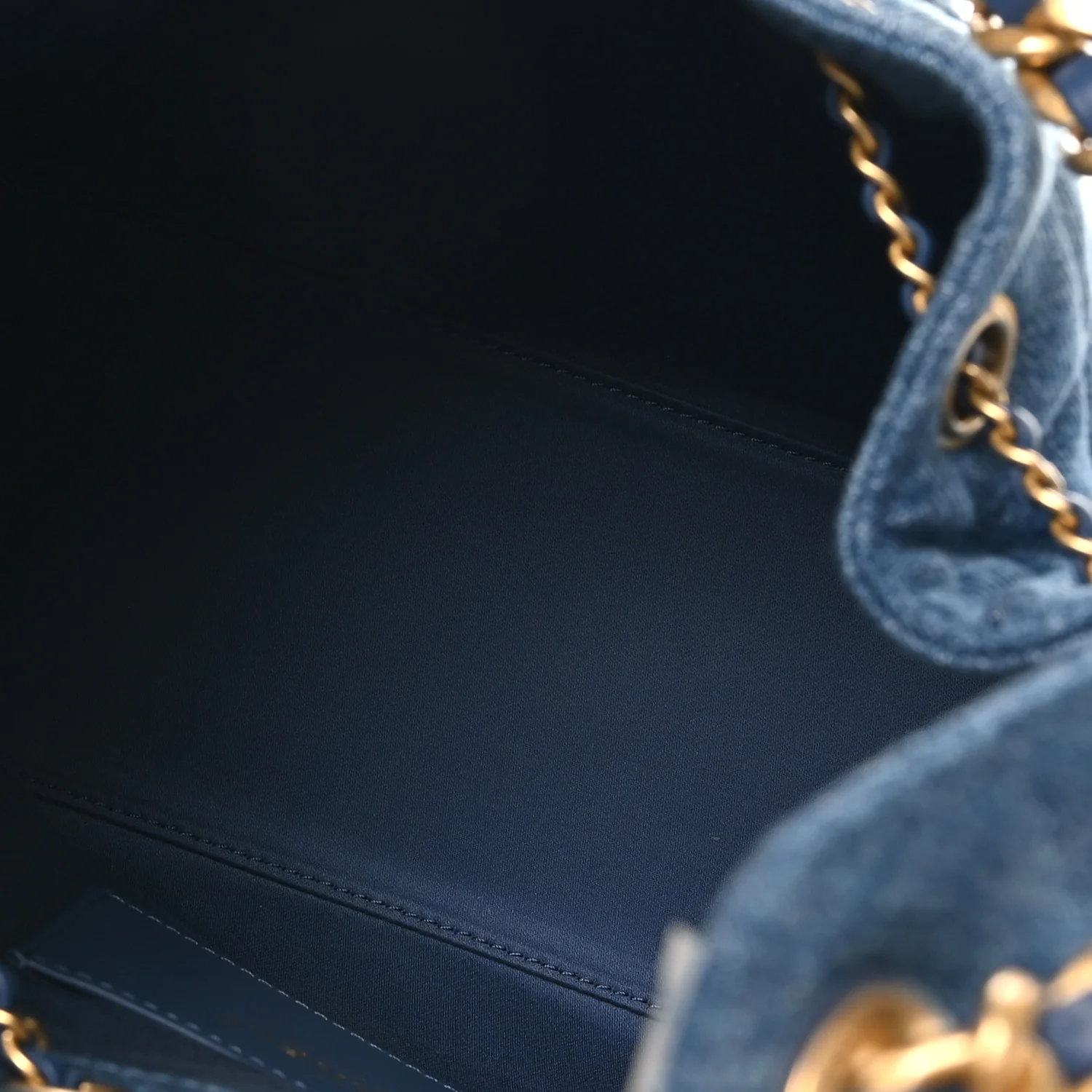 Washed Denim Quilted Small Chanel 25 Handbag Blue - Image 6